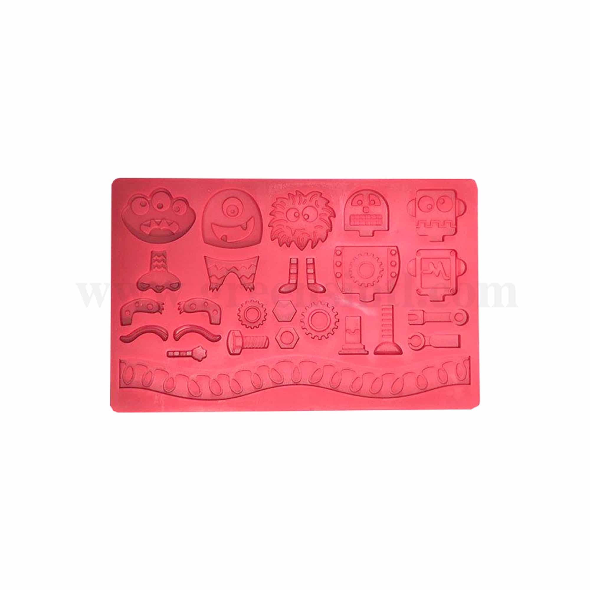 GREENS CHOICE Silicone Mould Robot, Monsters and Tools 200 x 125 mm