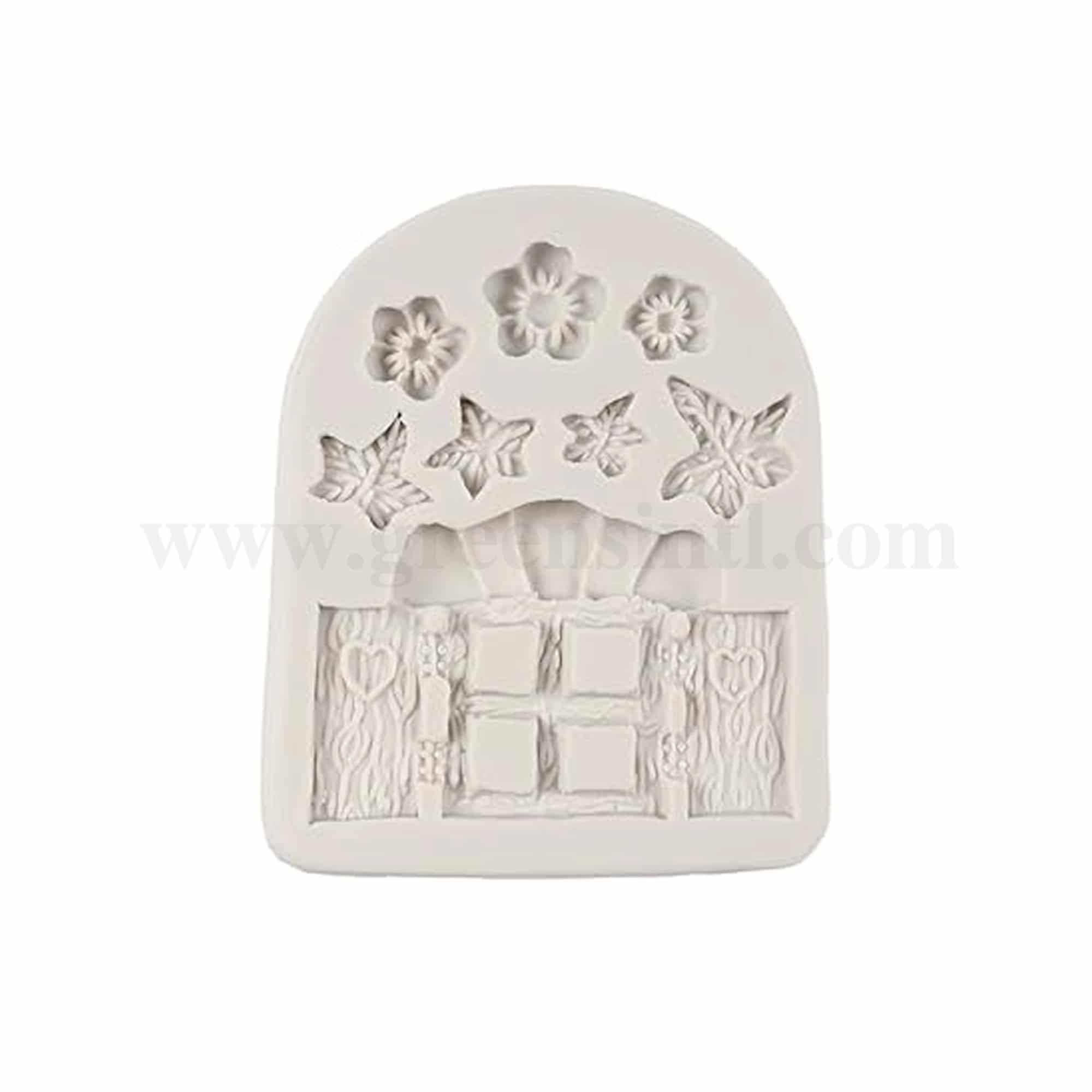 GREENS CHOICE Silicone Mould Flowers and Leaves 100 x 80 mm