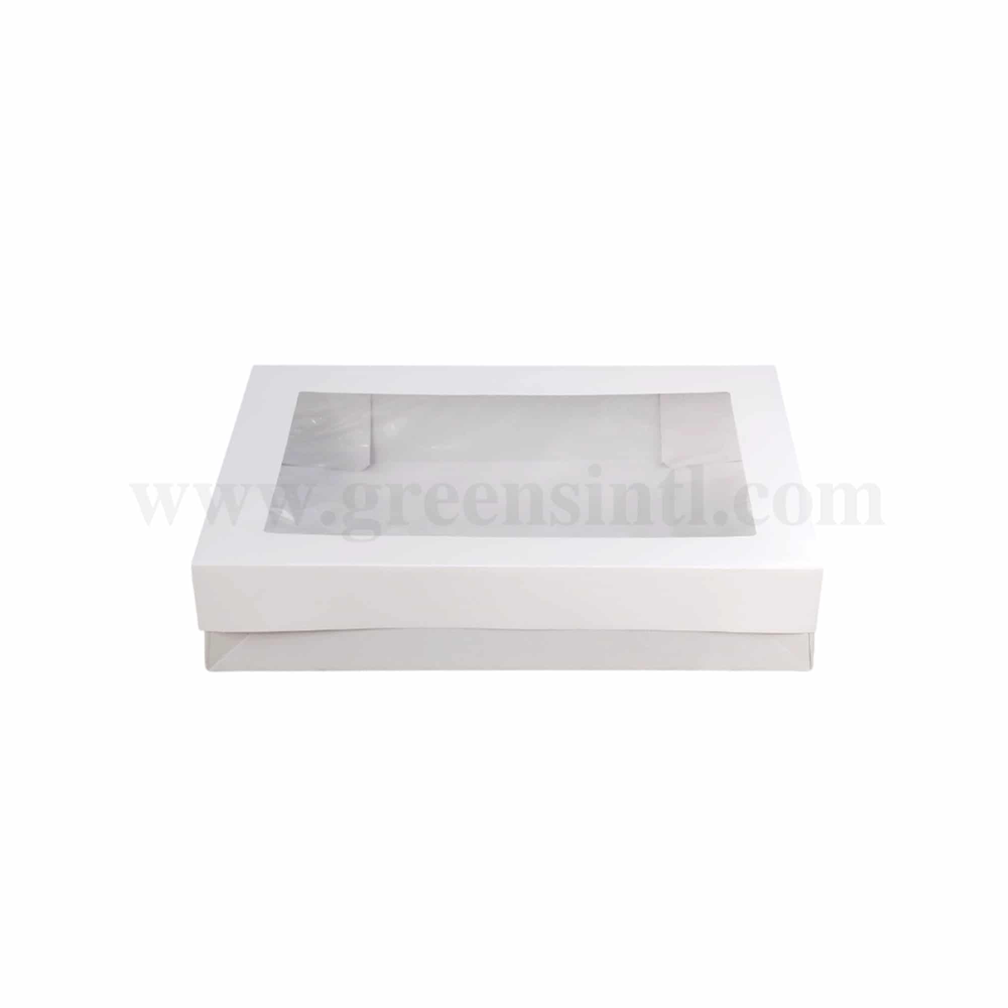 GREENS Cake Box White L 600 mm x W 400 mm x H 130 mm with Top Cover