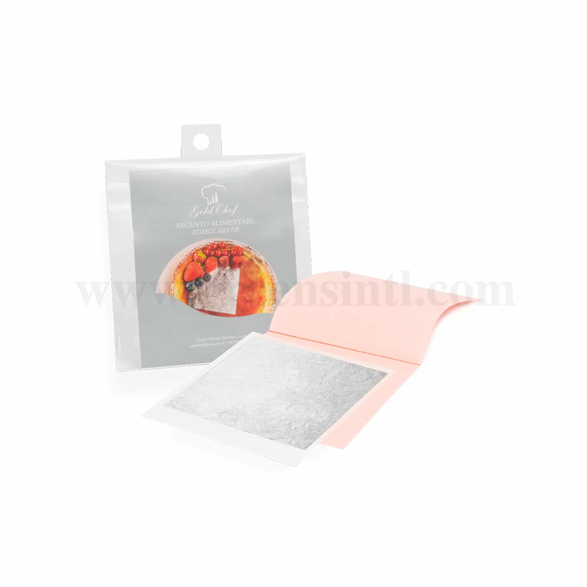 GOLD CHEF Edible Silver Leaves 80x80mm -1 Leaf