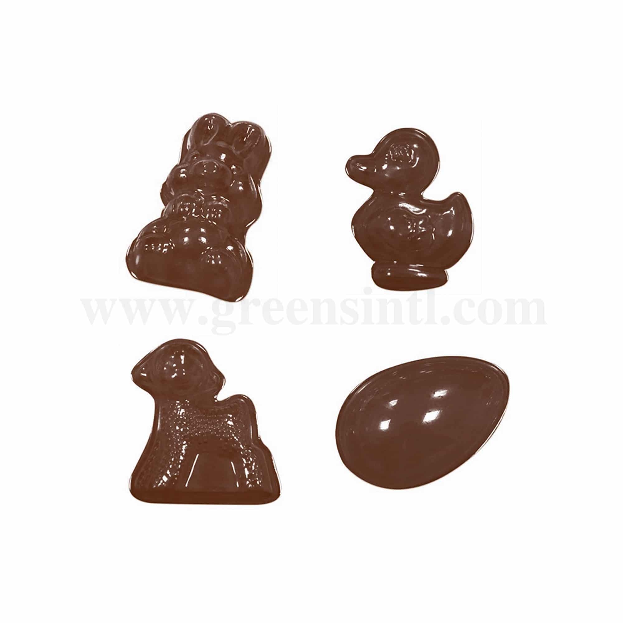 MARTELLATO Thermoformed Chocolate Mould Rabbit/Duck/Lamb/Egg 90-2114
