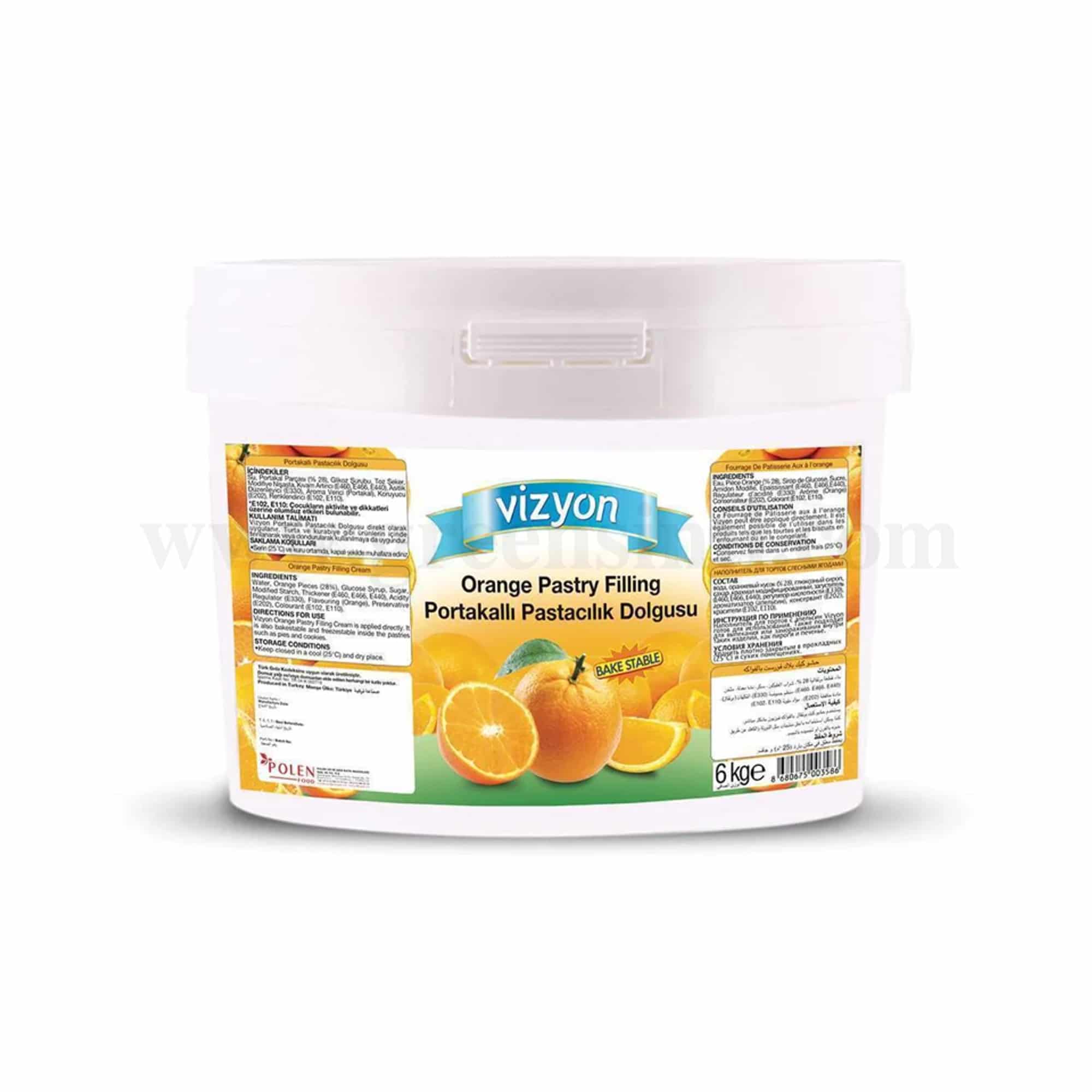 VIZYON Orange Pastry Filling  6 Kg