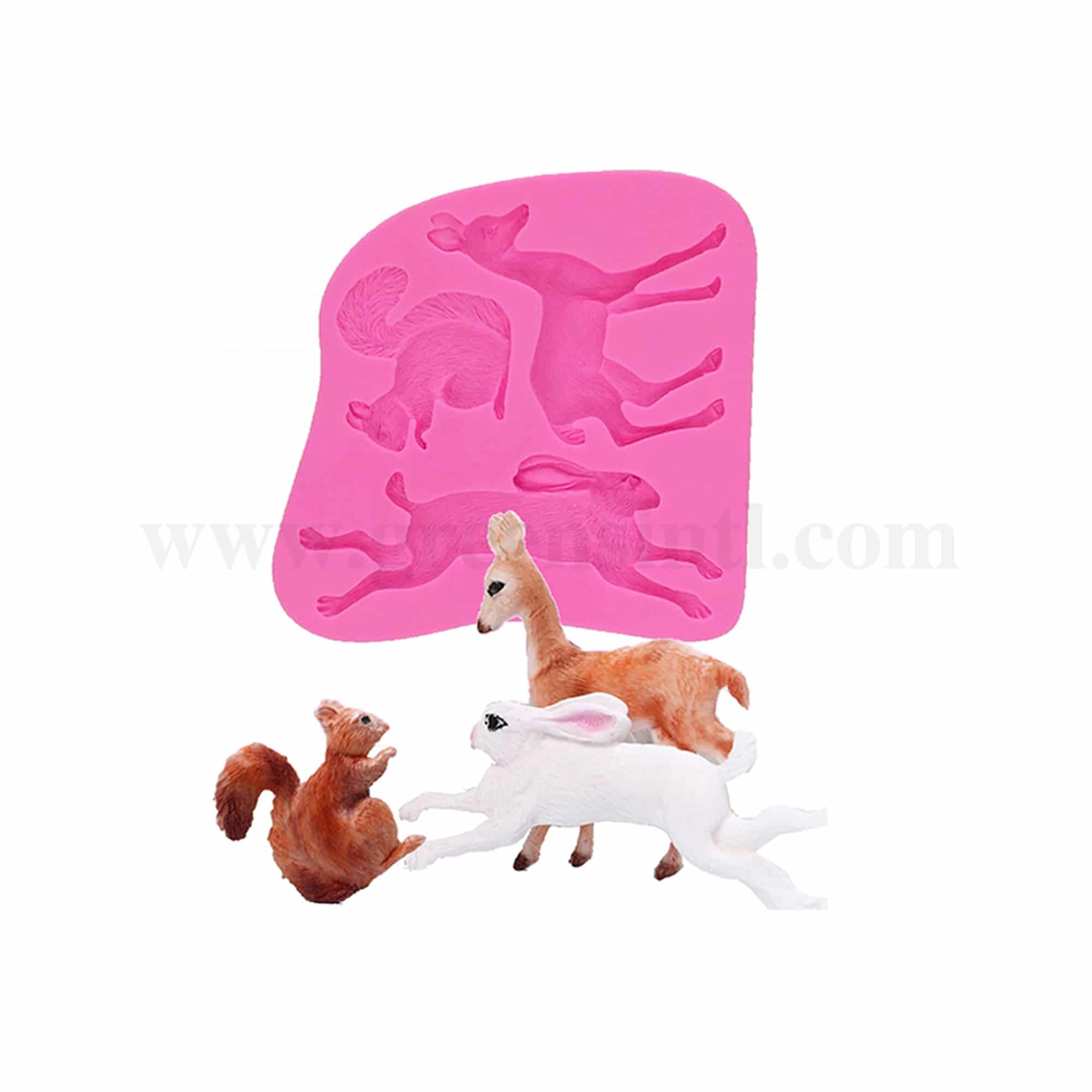GREENS Silicone Mould Deer,Rabbit and Squirrel