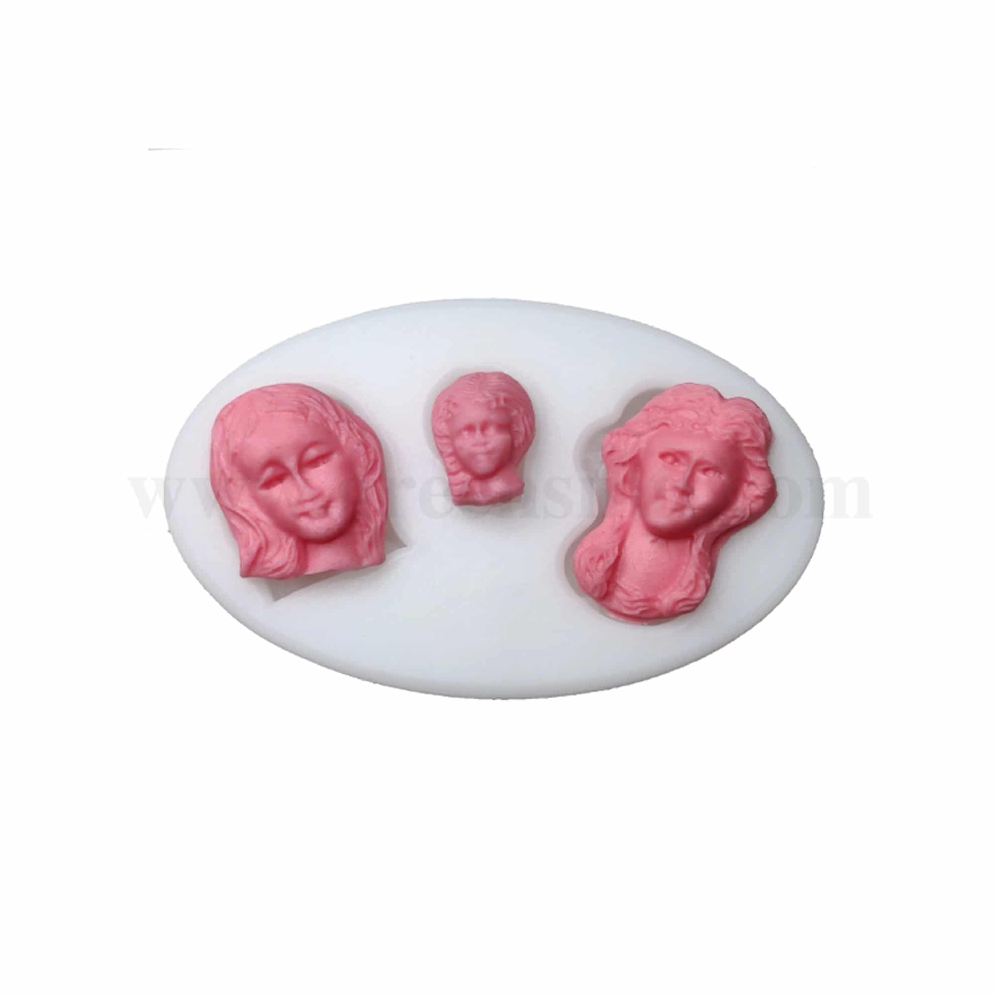 GREENS Silicone Mould Women Faces 85 x 60 mm
