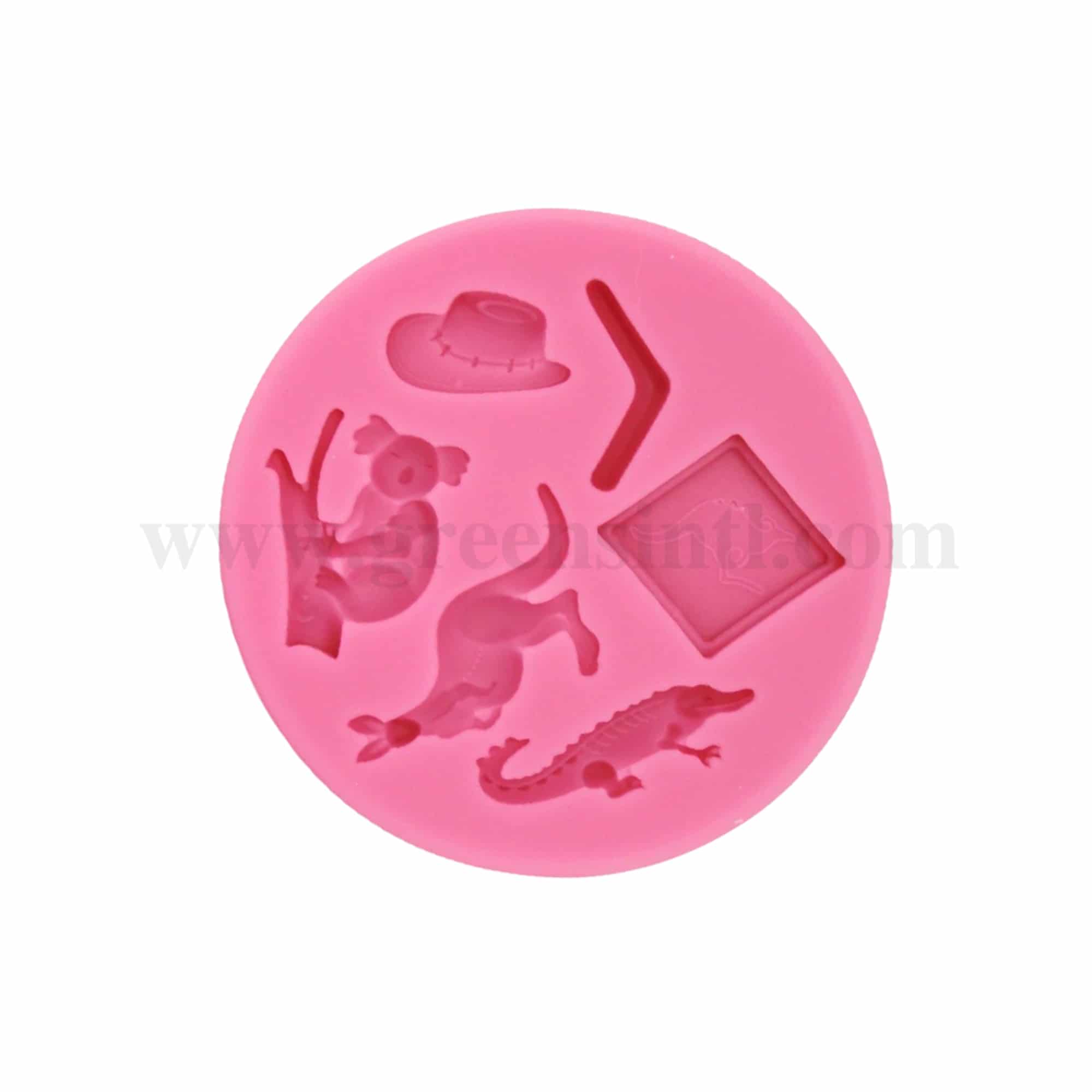GREENS CHOICE Silicone Mould Kangaroo,Crocodile and Bear 110 x 14 mm