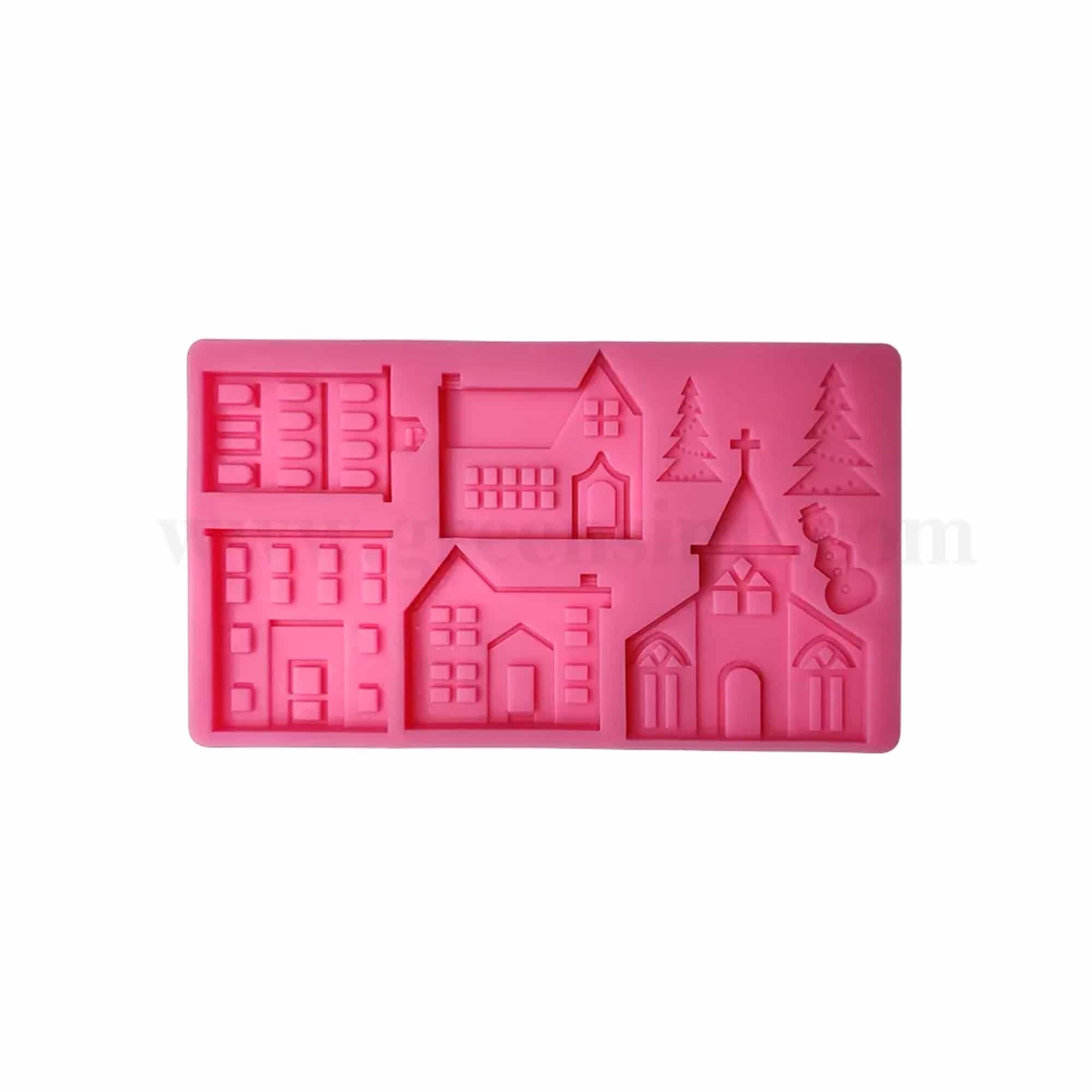 GREENS CHOICE Silicone Mould Church and Buildings 190 x 110 x 14 mm