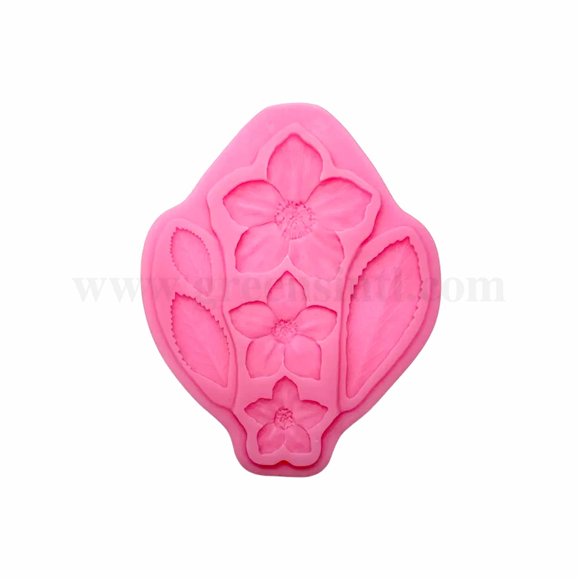 GREENS CHOICE Silicone Mould Flowers And Leaves 125 x 101 x 5 mm