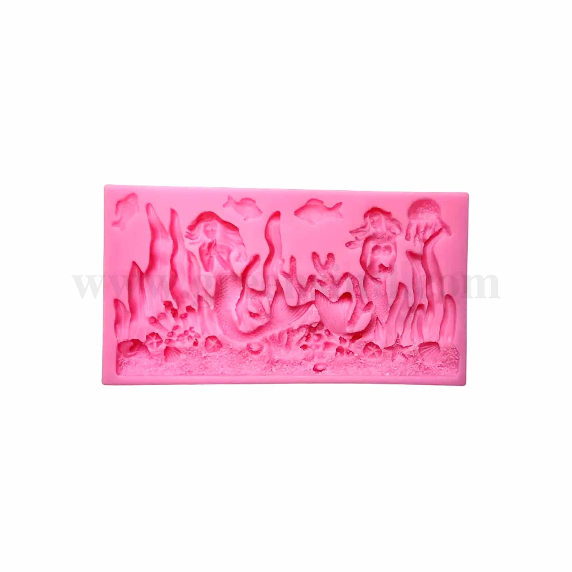 GREENS CHOICE Silicone Mould Mermaid and Sea Theme 216 x 117 x 17 mm