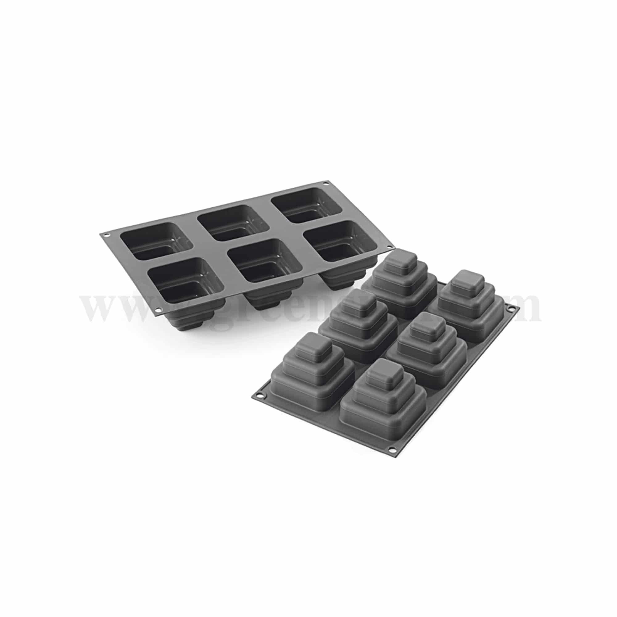 MARTELLATO Silicone Mould Mini Square Cakes  69 x 69 x h 60 mm
