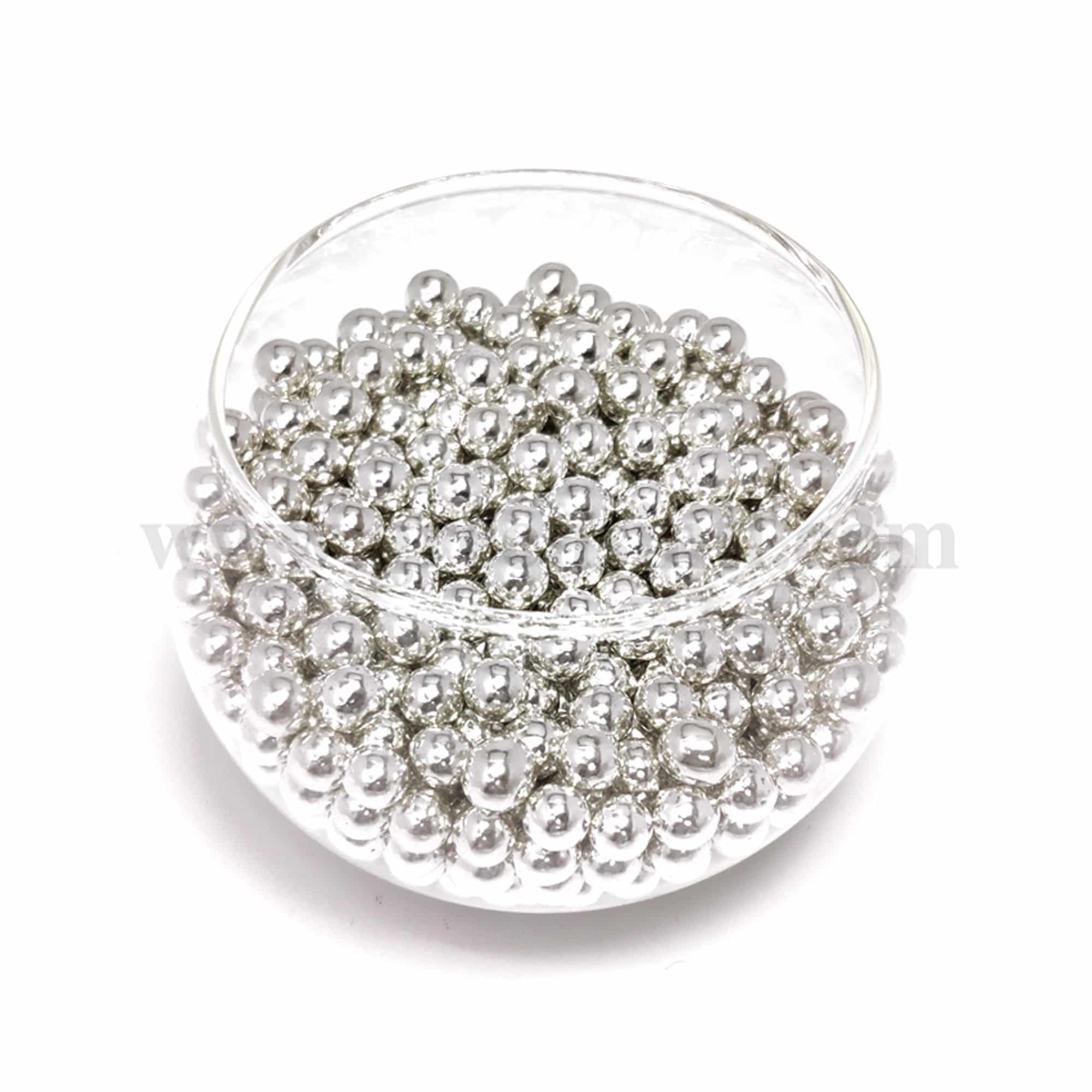 CONFETTI Silver Sugar Pearls 6 mm - 100g