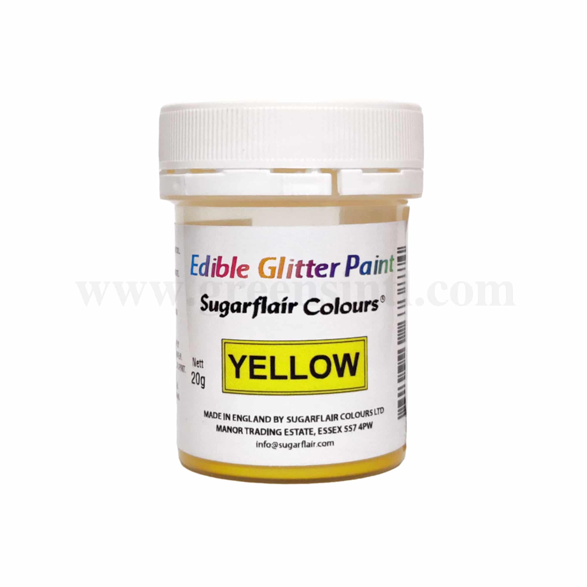 SUGARFLAIR Edible Glitter Paint Yellow 20 g