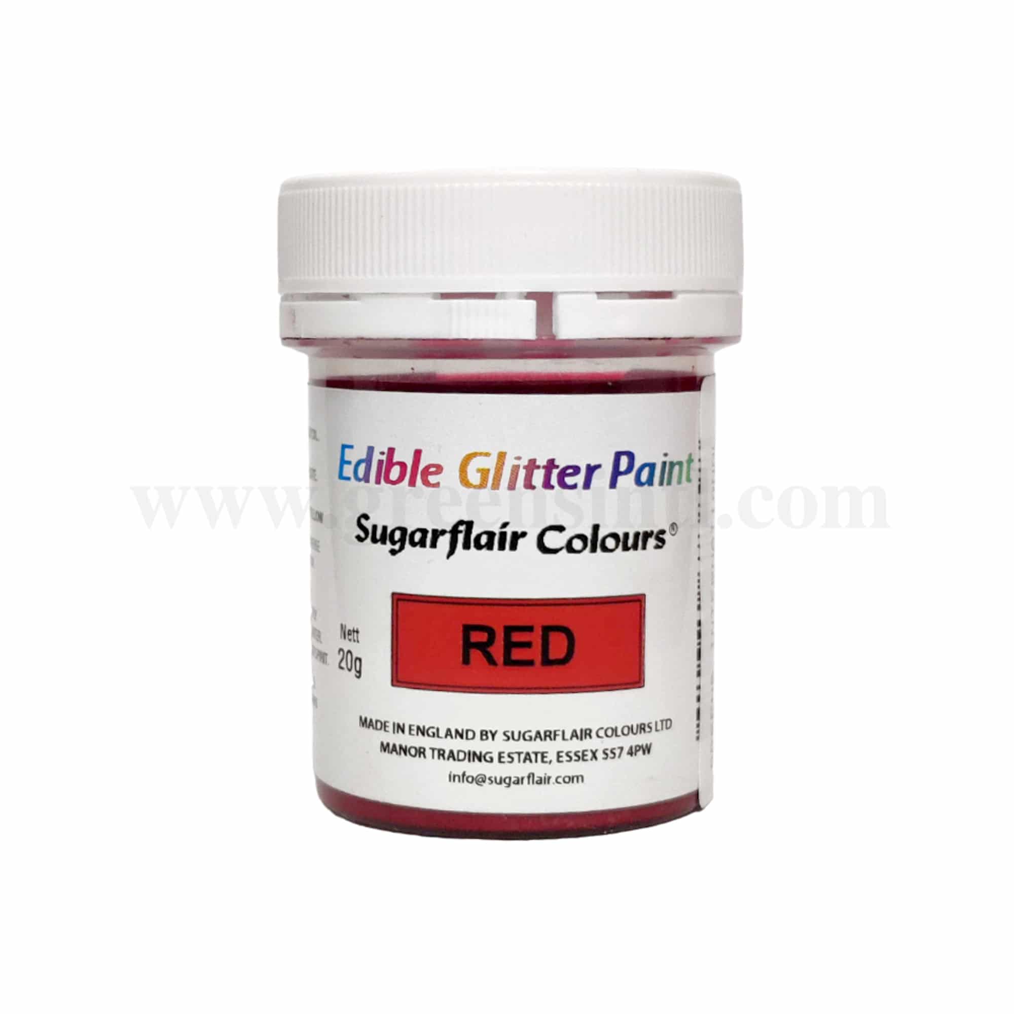 SUGARFLAIR Edible Glitter Paint Red 20 g