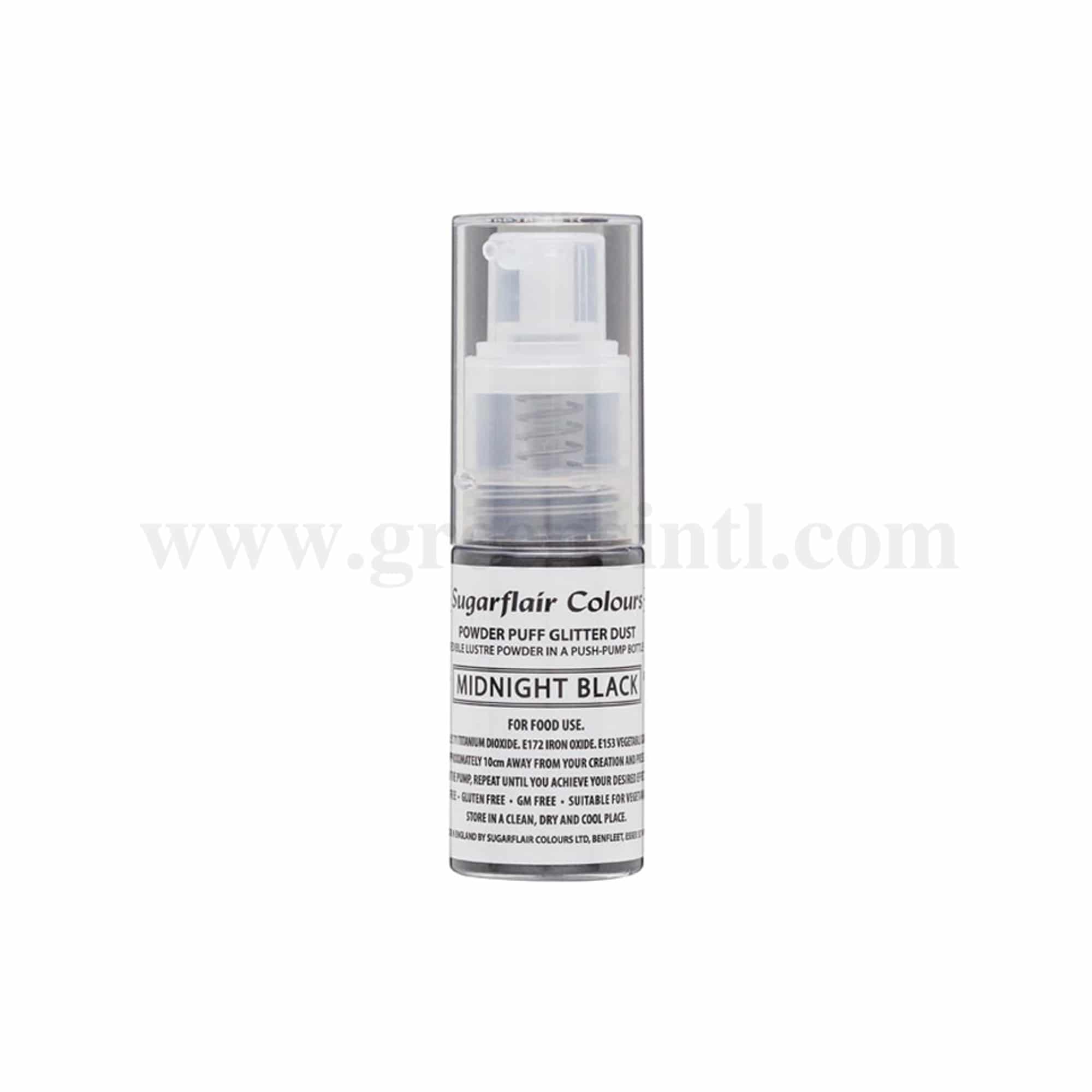 SUGARFLAIR Powder Puff Glitter Dust Midnight Black -10g