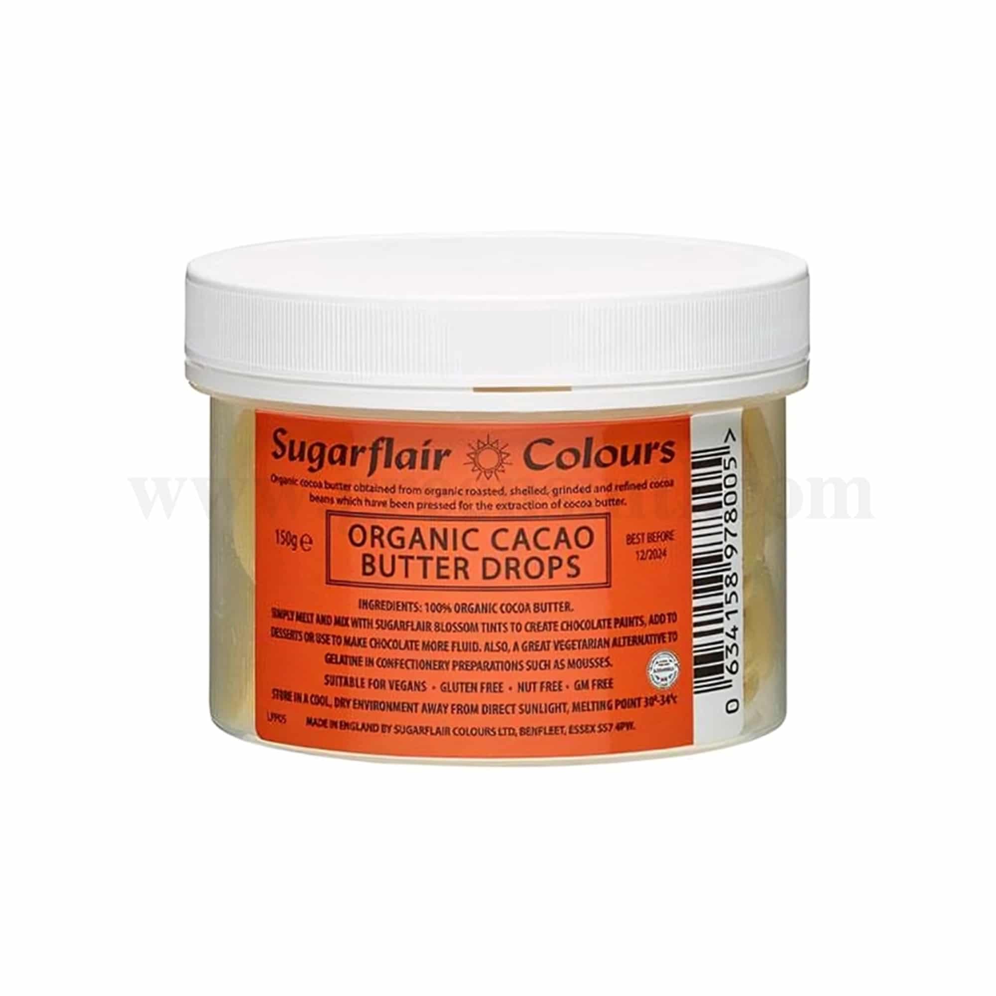 SUGARFLAIR Organic  Cacao Butter Drops 150 g