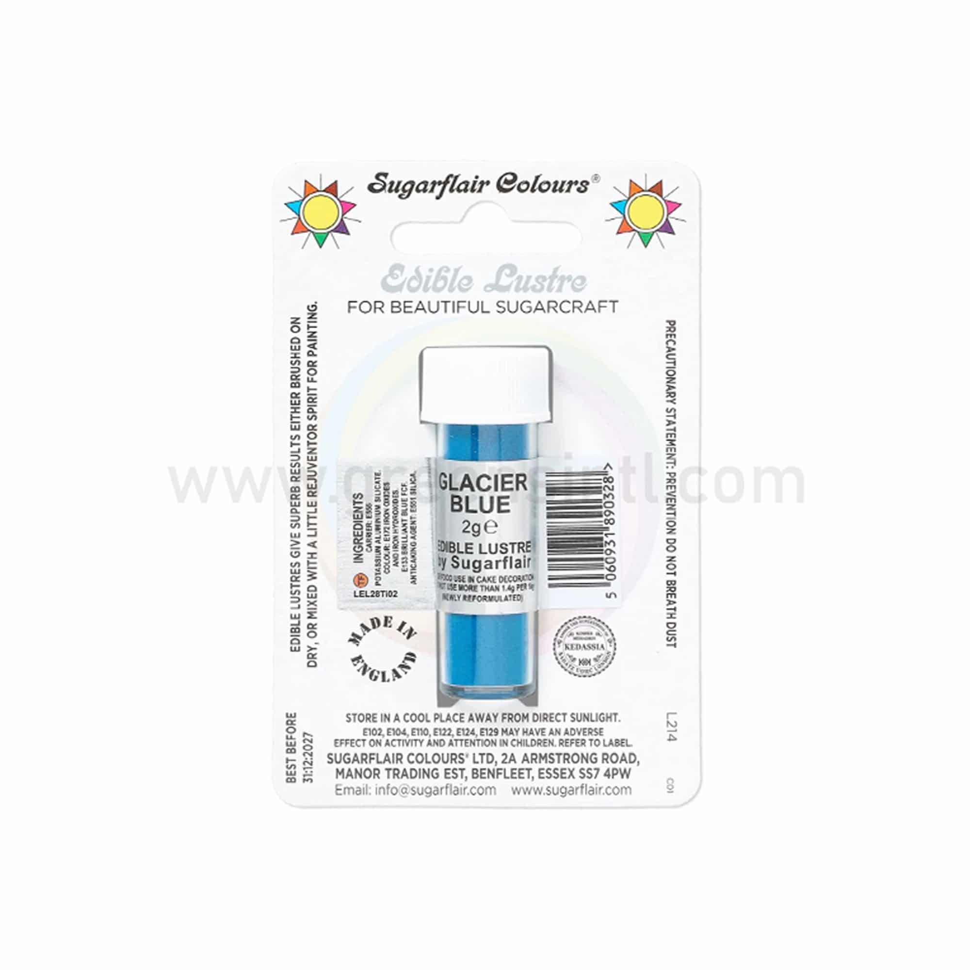 SUGARFLAIR Edible Lustre Glitter Glacier Blue 2g
