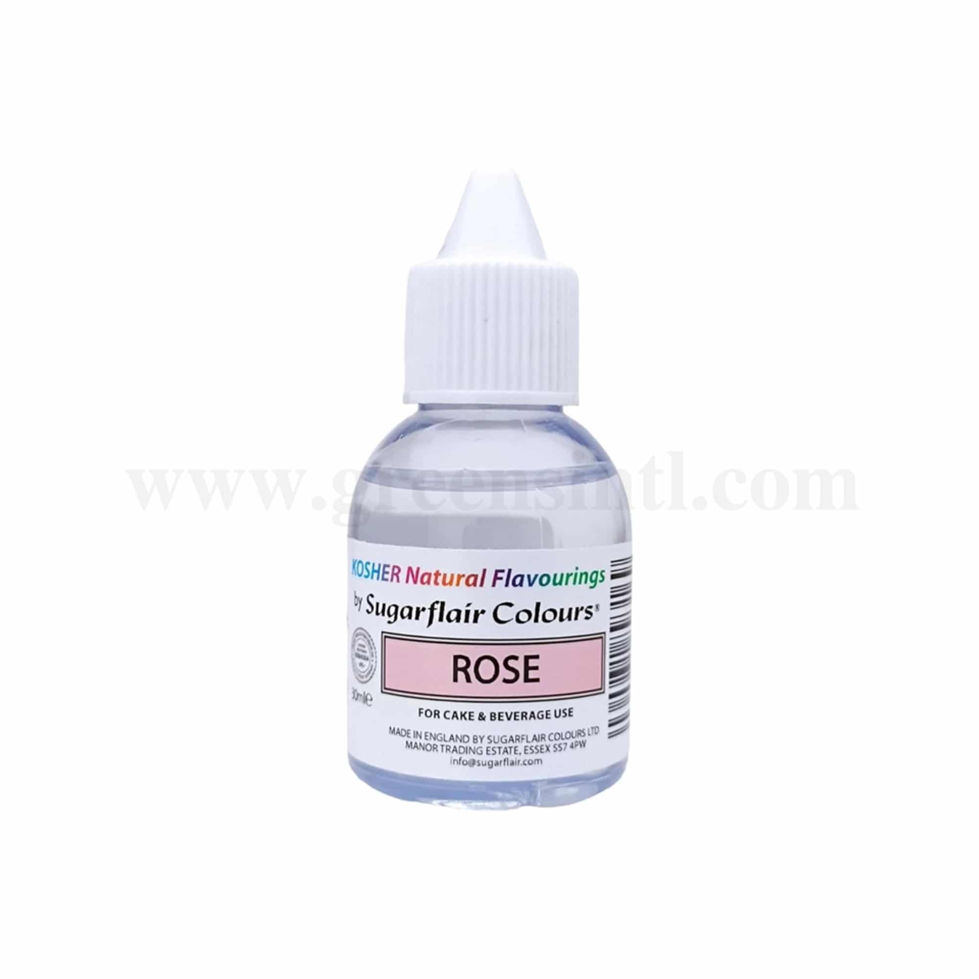 SUGARFLAIR Concentrated Kosher Natural Food Flavour Rose 30 ml