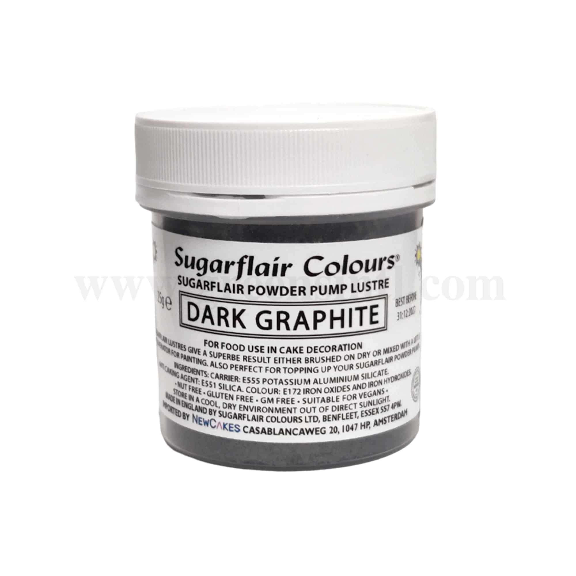 SUGARFLAIR Edible Glitter Dust Dark Graphite 25g
