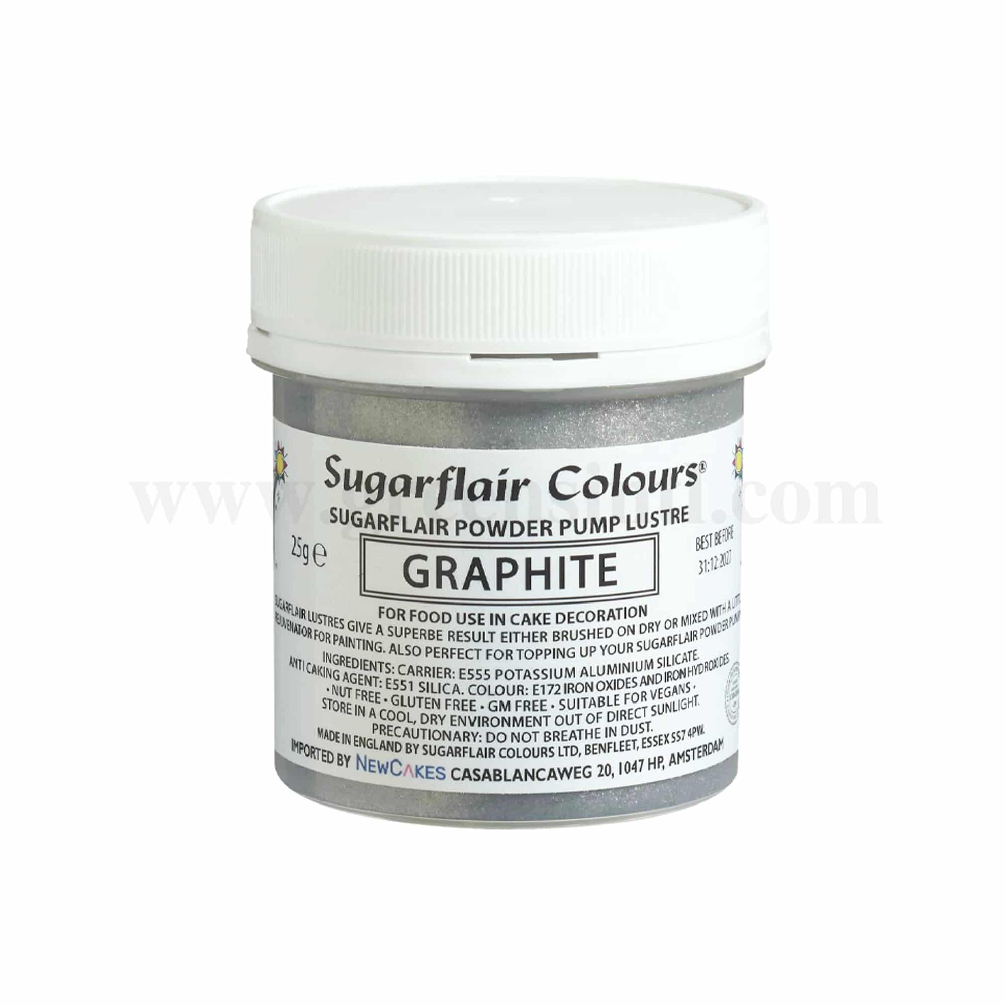 SUGARFLAIR Edible Glitter Dust Graphite 25g