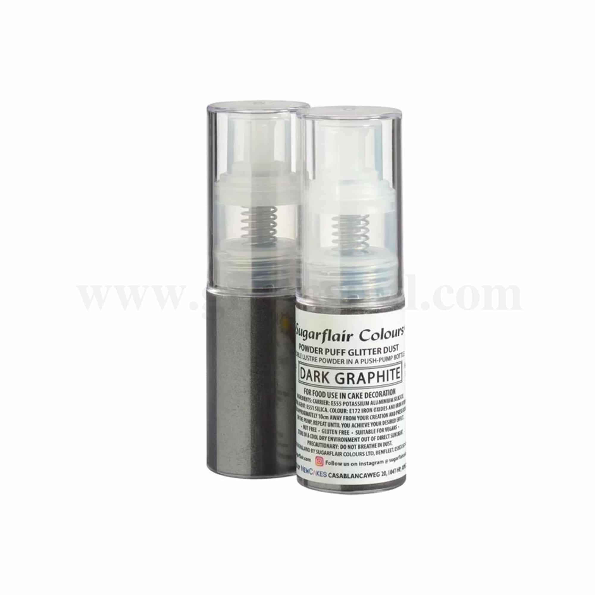 SUGARFLAIR Lustre Dust - Powder Pump Spray - Dark Graphite-10g
