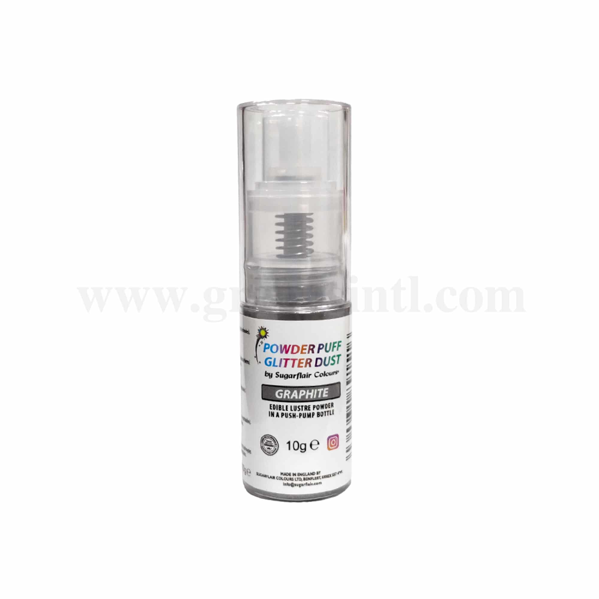 SUGARFLAIR Lustre Dust - Powder Pump Spray - Graphite-10g