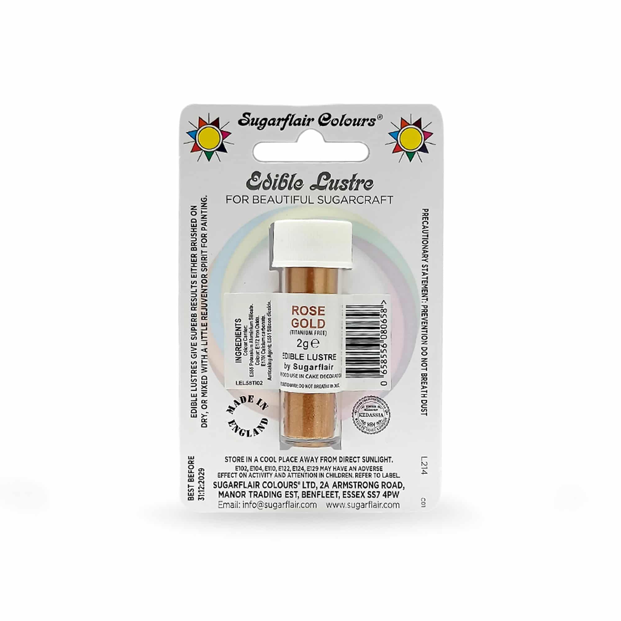 SUGARFLAIR Edible Lustre Glitter Rose Gold 2g