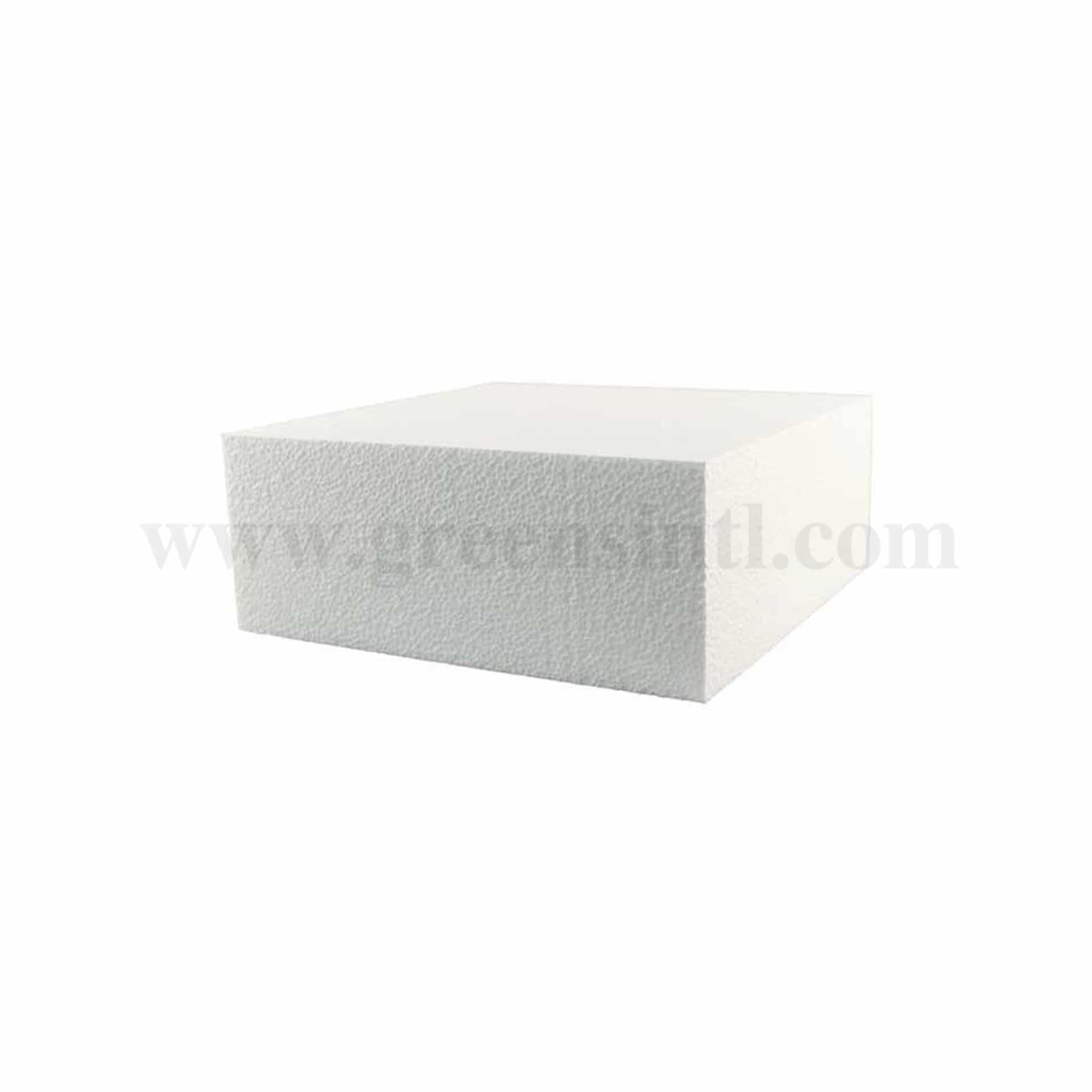 GREENS Styrofoam Pillar for Dummy Cakes Square 200 x 200 x h 100 mm