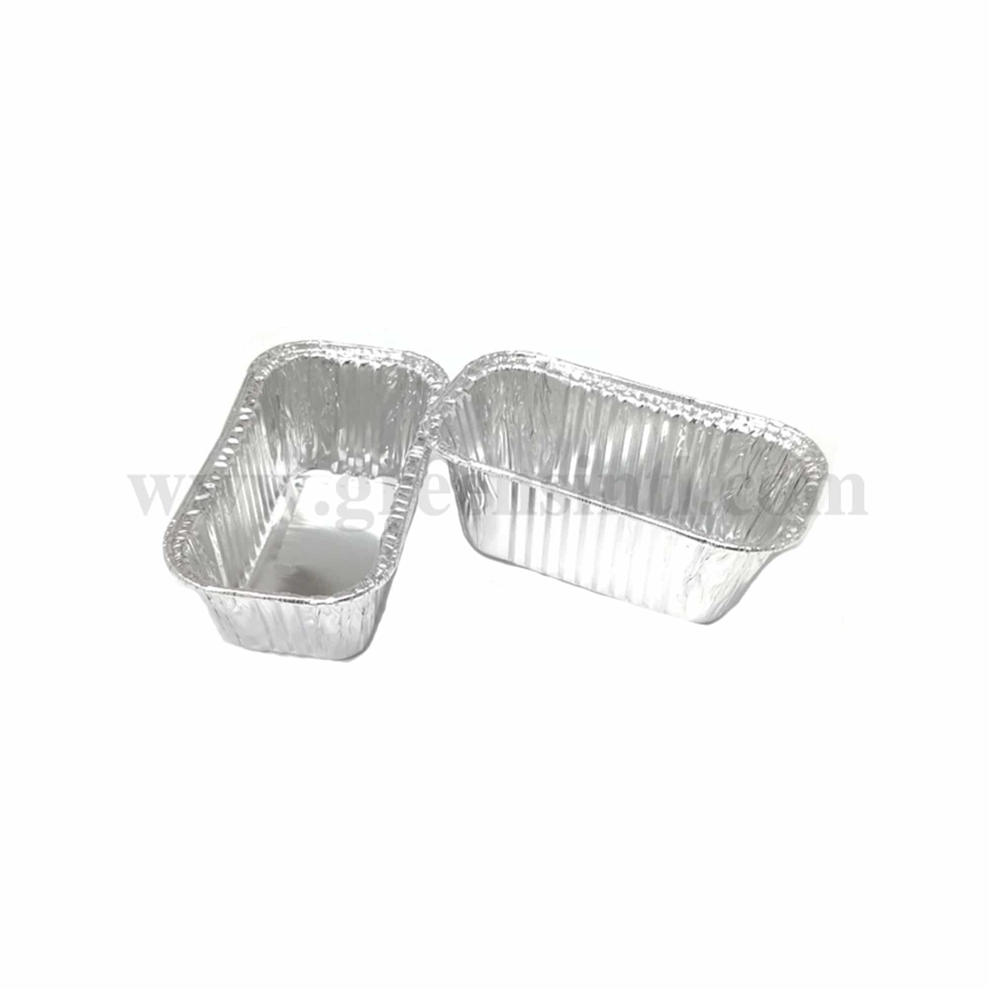 GREENS Rectangle Foil Cake Cases 100 x 60 x h 40 mm-20 Pcs