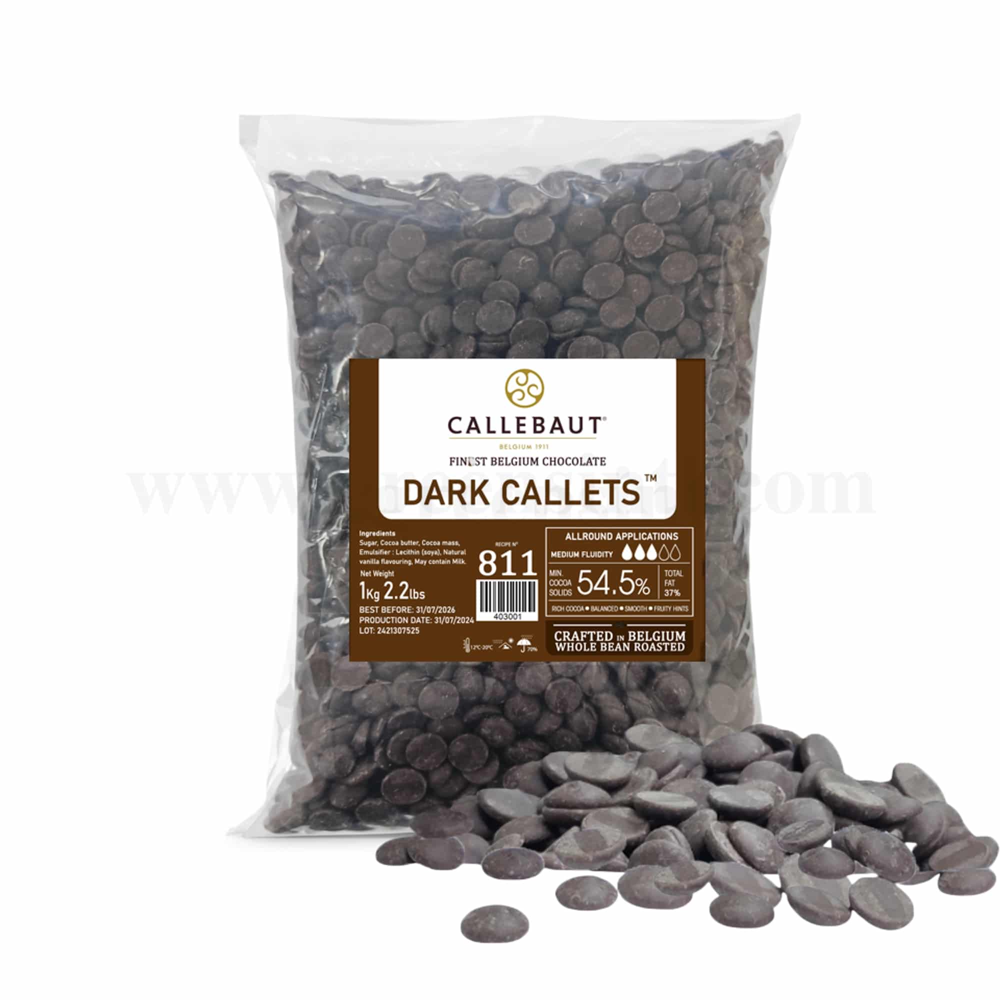 CALLEBAUT Dark Chocolate Callets 811-54.5%-1 Kg 