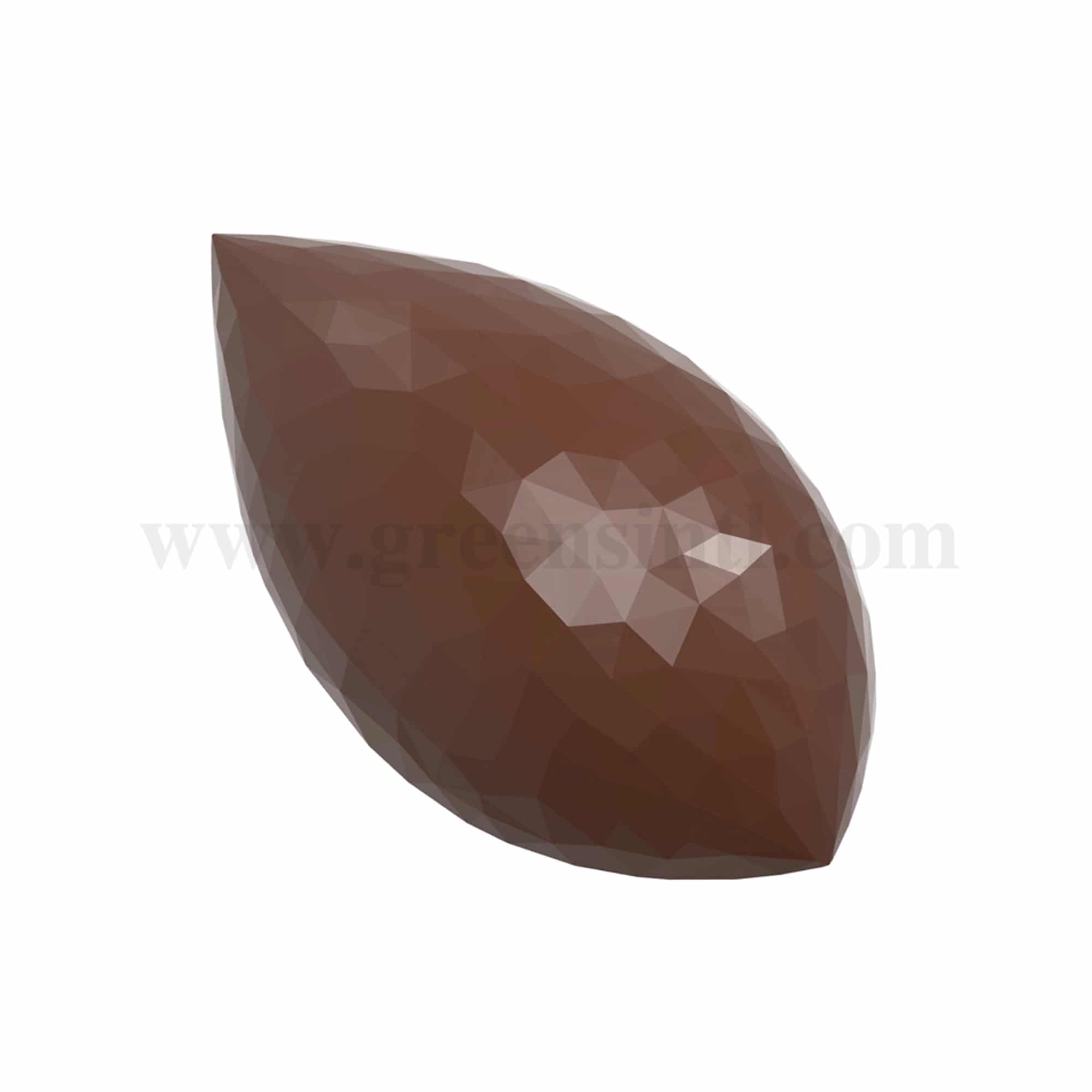 CHOCOLATE WORLD Chocolate Mould Quenelle Facet-Frank Haasnoot 45.5 x 25 x h 12.5 mm