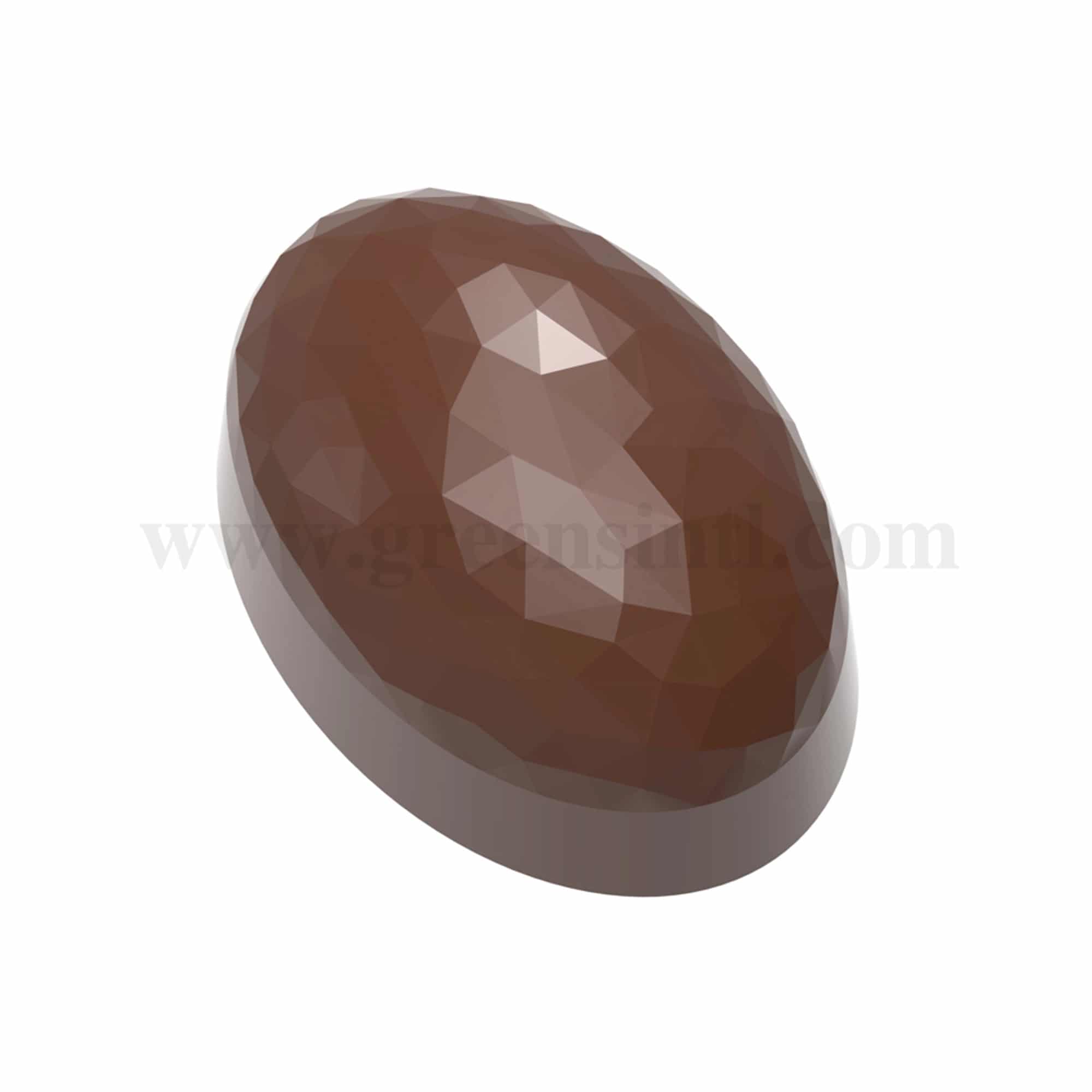 CHOCOLATE WORLD Chocolate Mould Oval Facet 35 x 24.5 x h 19 mm