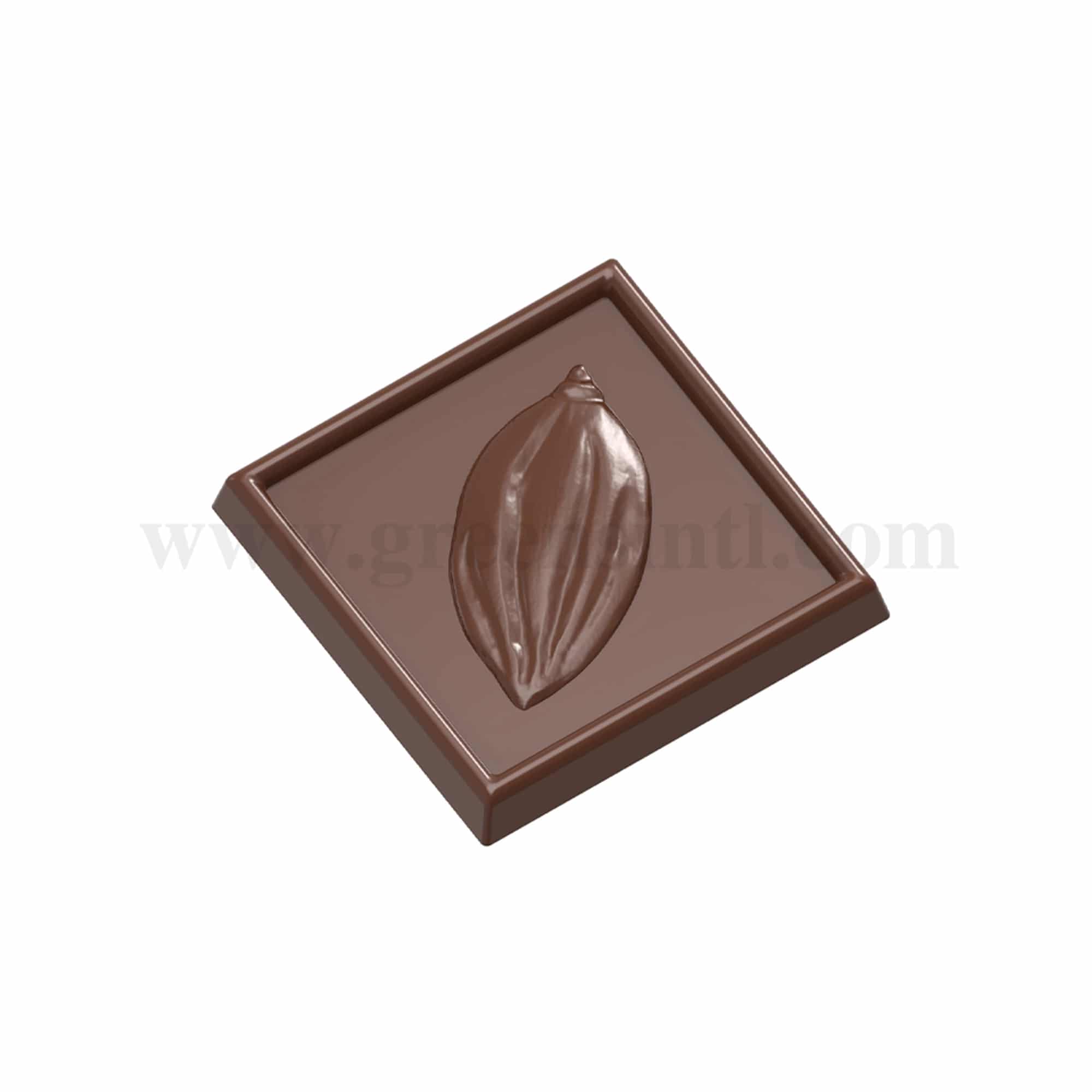 CHOCOLATE WORLD Chocolate Mould Carak Cocoa Bean 34 x 34 x h 5mm