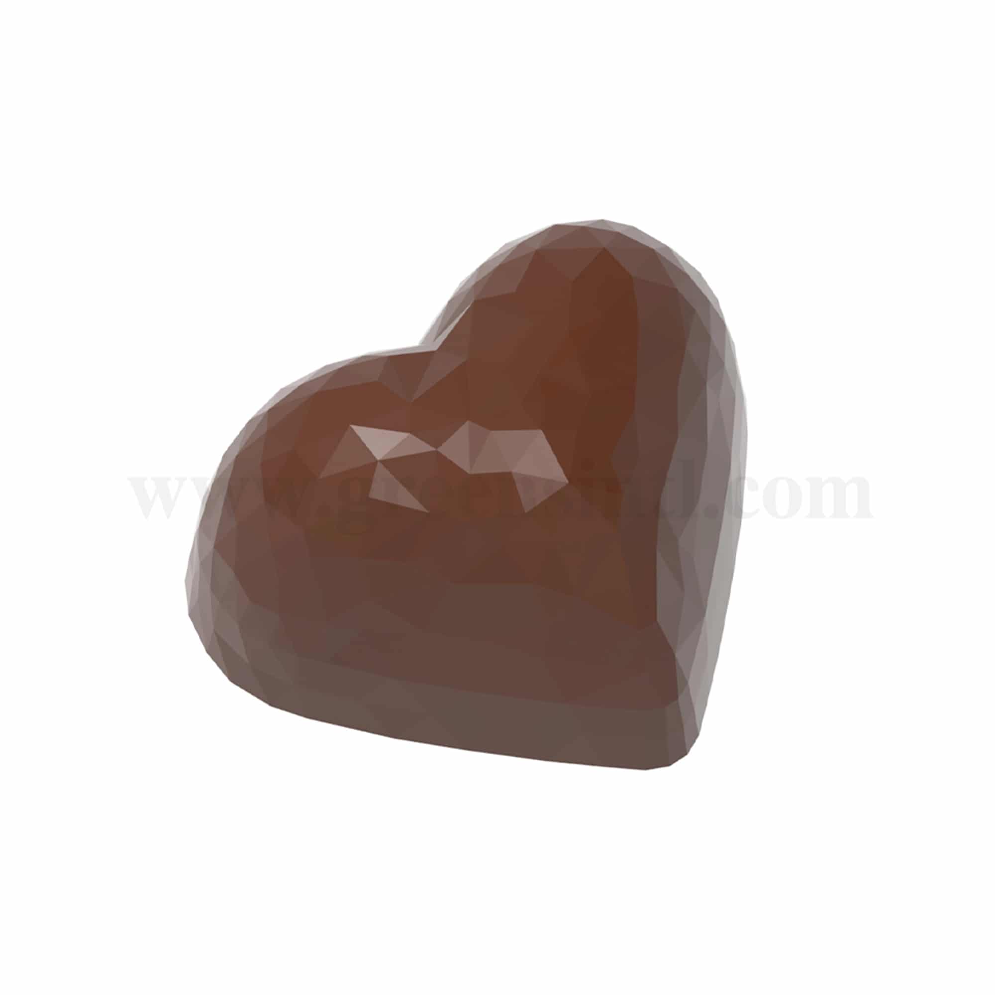 CHOCOLATE WORLD Chocolate Mould Heart Facet 36 x 29.5 x h 19 mm