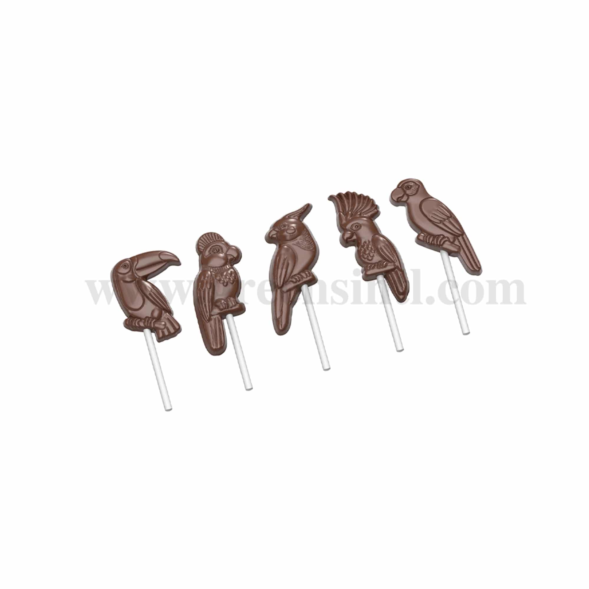 CHOCOLATE WORLD Chocolate Mould Lolipop Tropical Birds