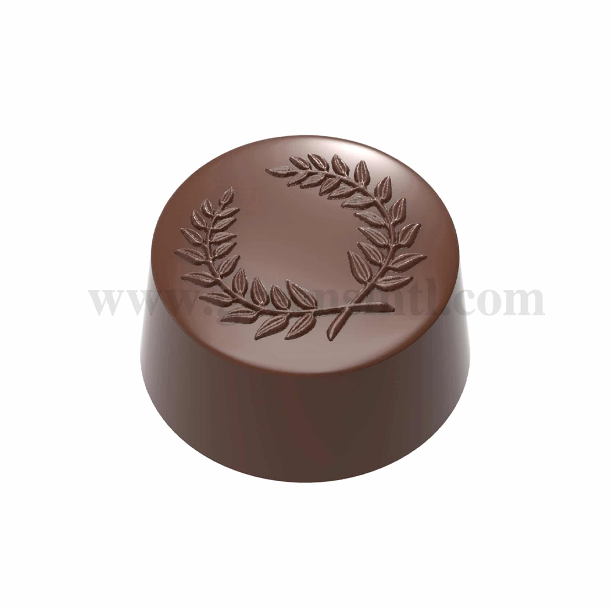 CHOCOLATE WORLD Chocolate Mould Round Laurel Wreath 31 x 31 x h 16.4 mm