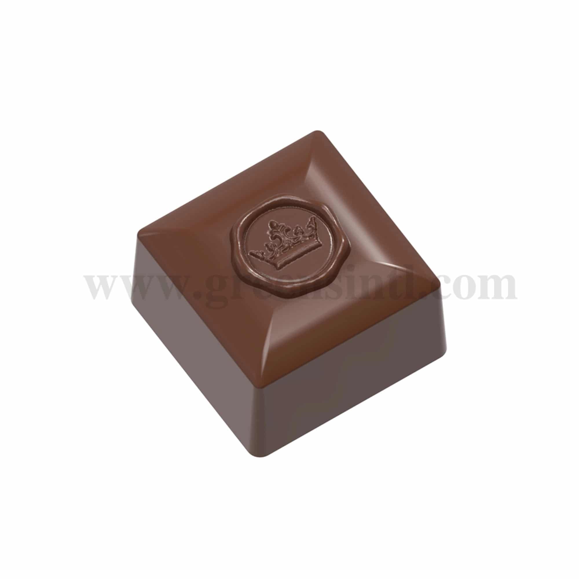 CHOCOLATE WORLD Chocolate Mould Square Stamp Crown 26 x 26 x h 17.5 mm