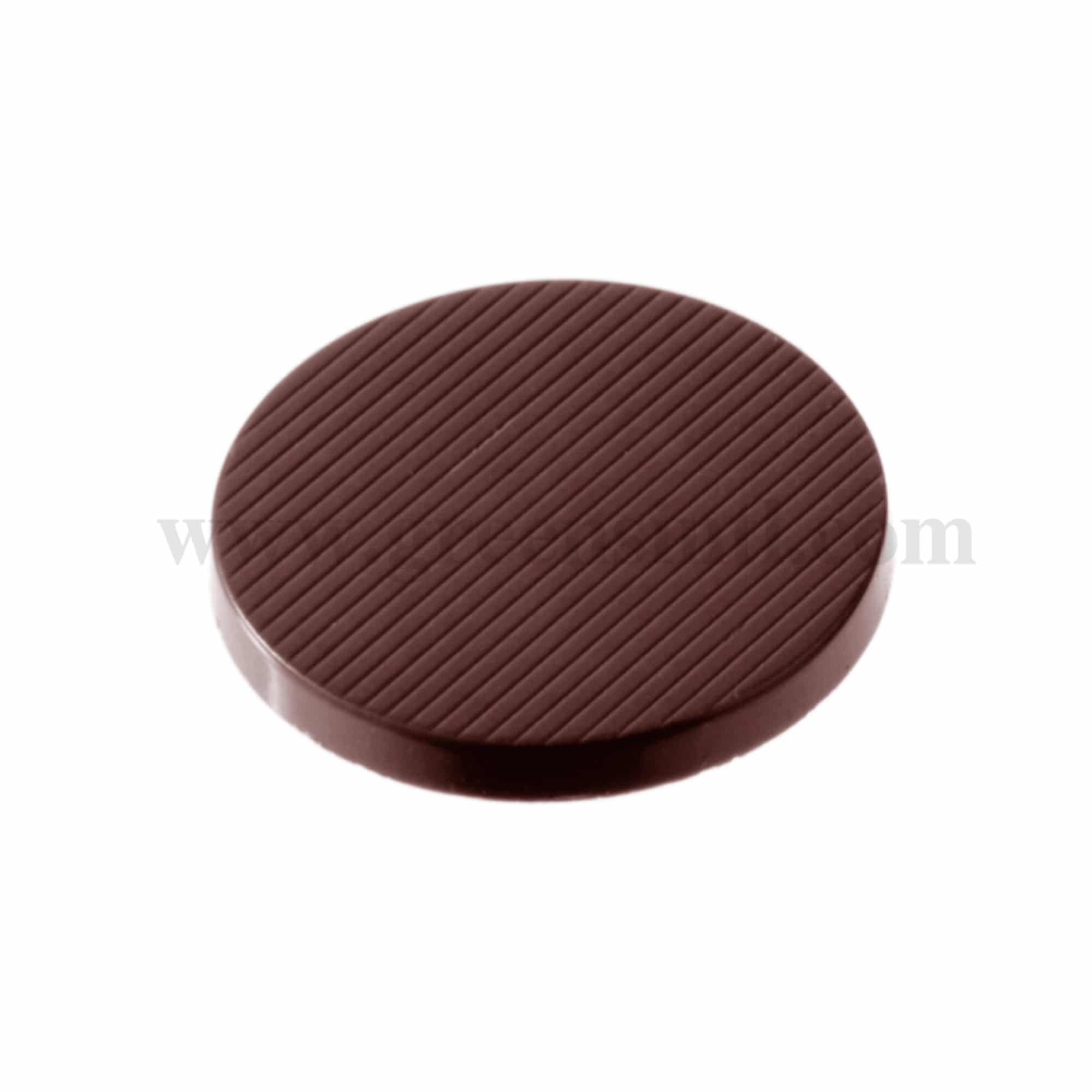 CHOCOLATE WORLD Chocolate Mould Round Stripped 36 x 36 x h 4mm