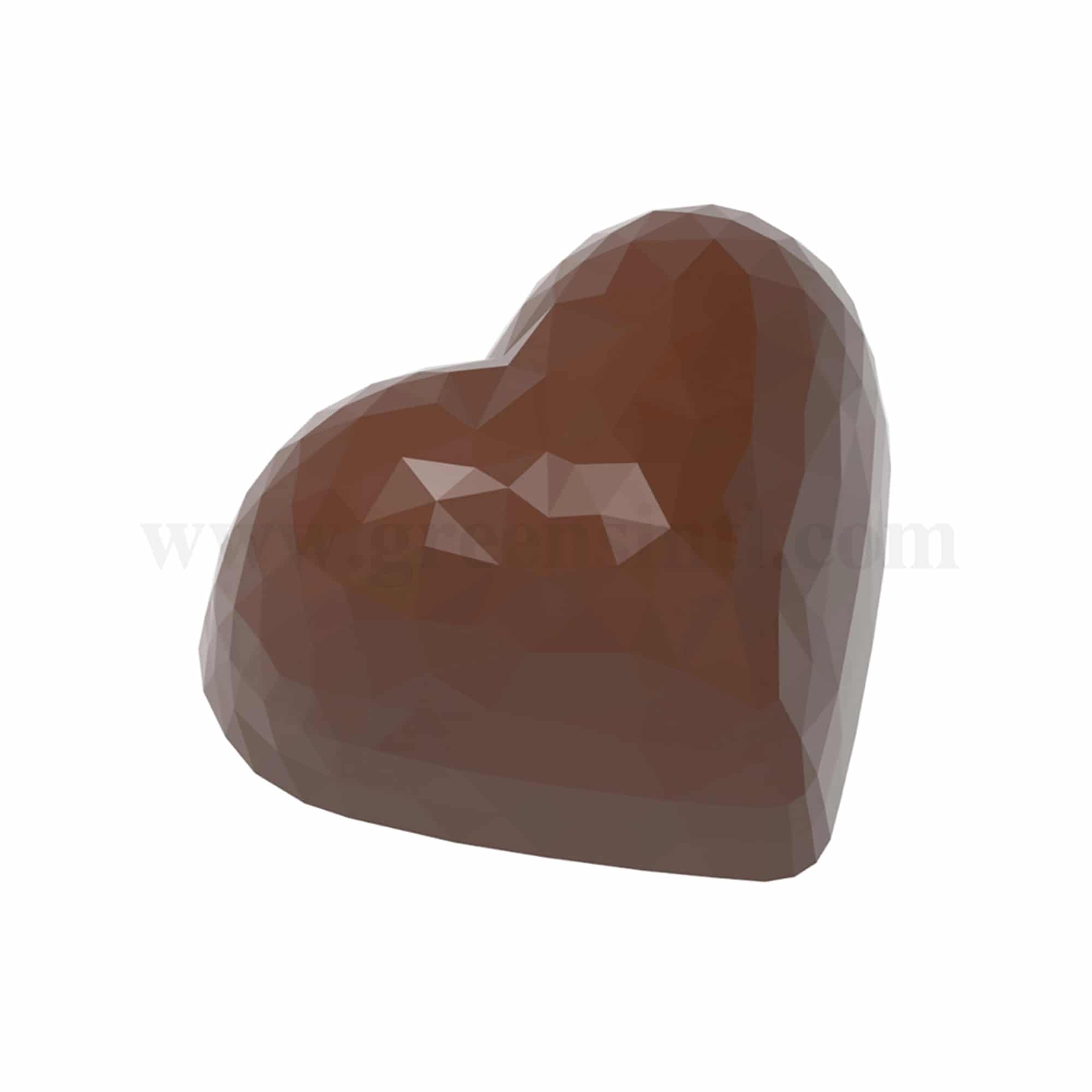 CHOCOLATE WORLD Chocolate Mould Heart Facet 36 x 29.5 x h 19 mm