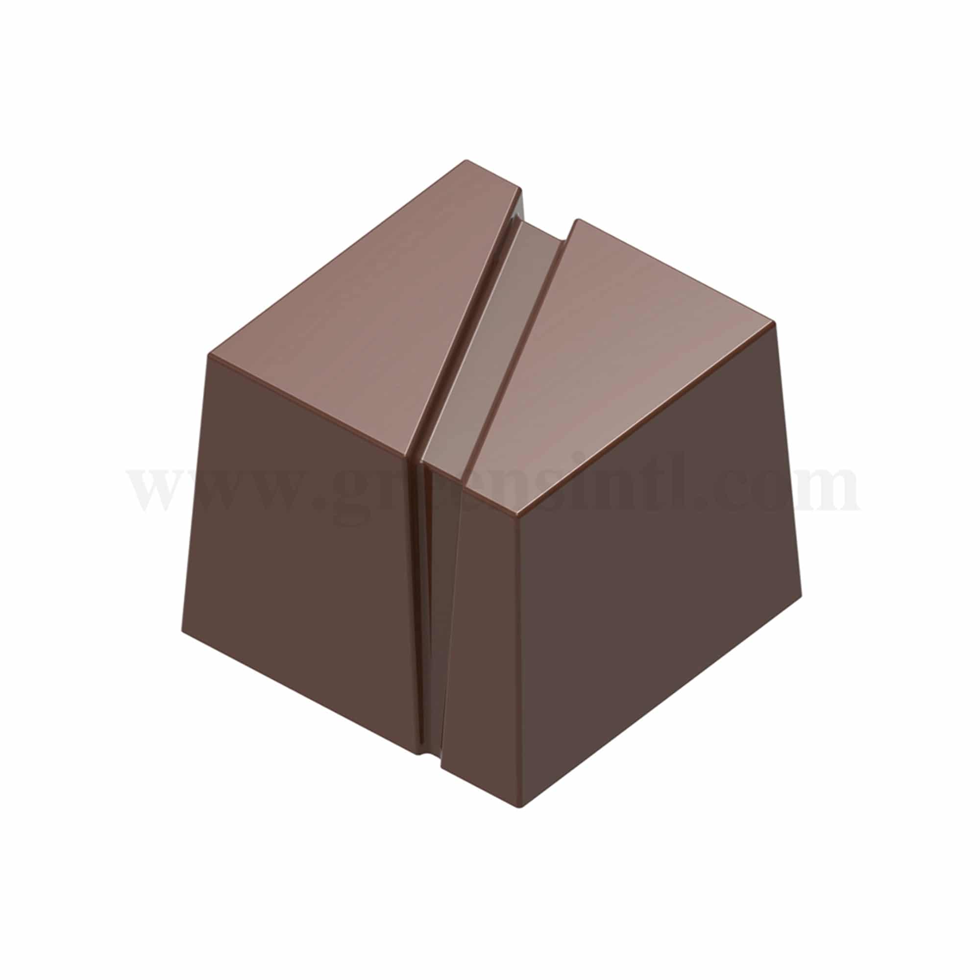CHOCOLATE WORLD Chocolate Mould Cube with Stripe 25 x 25 x h 20 mm