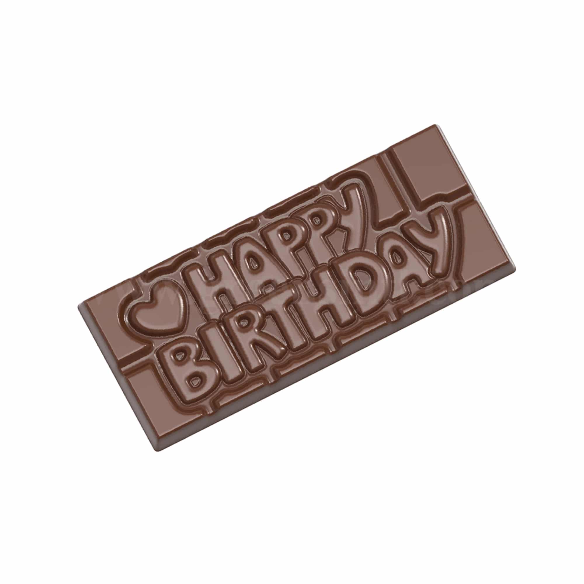 CHOCOLATE WORLD Chocolate Mould Tablet Happy Birthday 118 x 50 x h 8mm