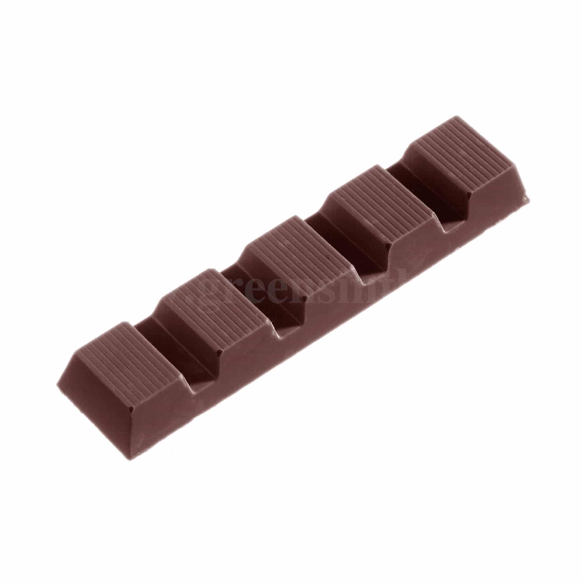 CHOCOLATE WORLD Chocolate Mould Bar Lined 128 x 29 x h 14 mm