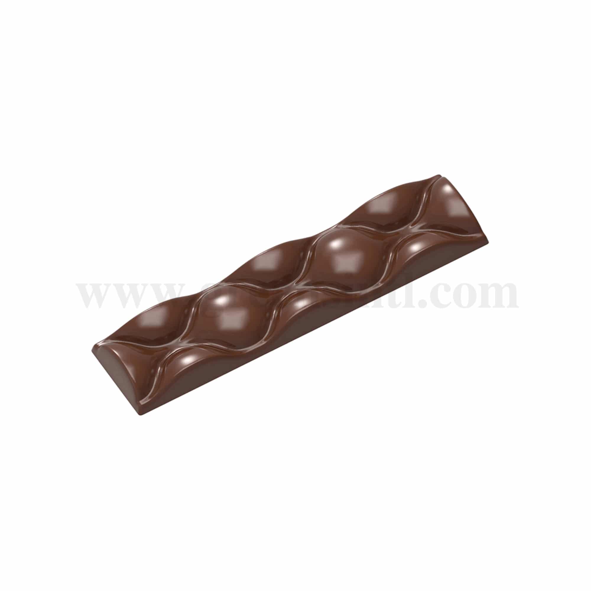 CHOCOLATE WORLD Chocolate Mould Bar Curve-Frank Haasnoot 150 x 35  x h 12 mm