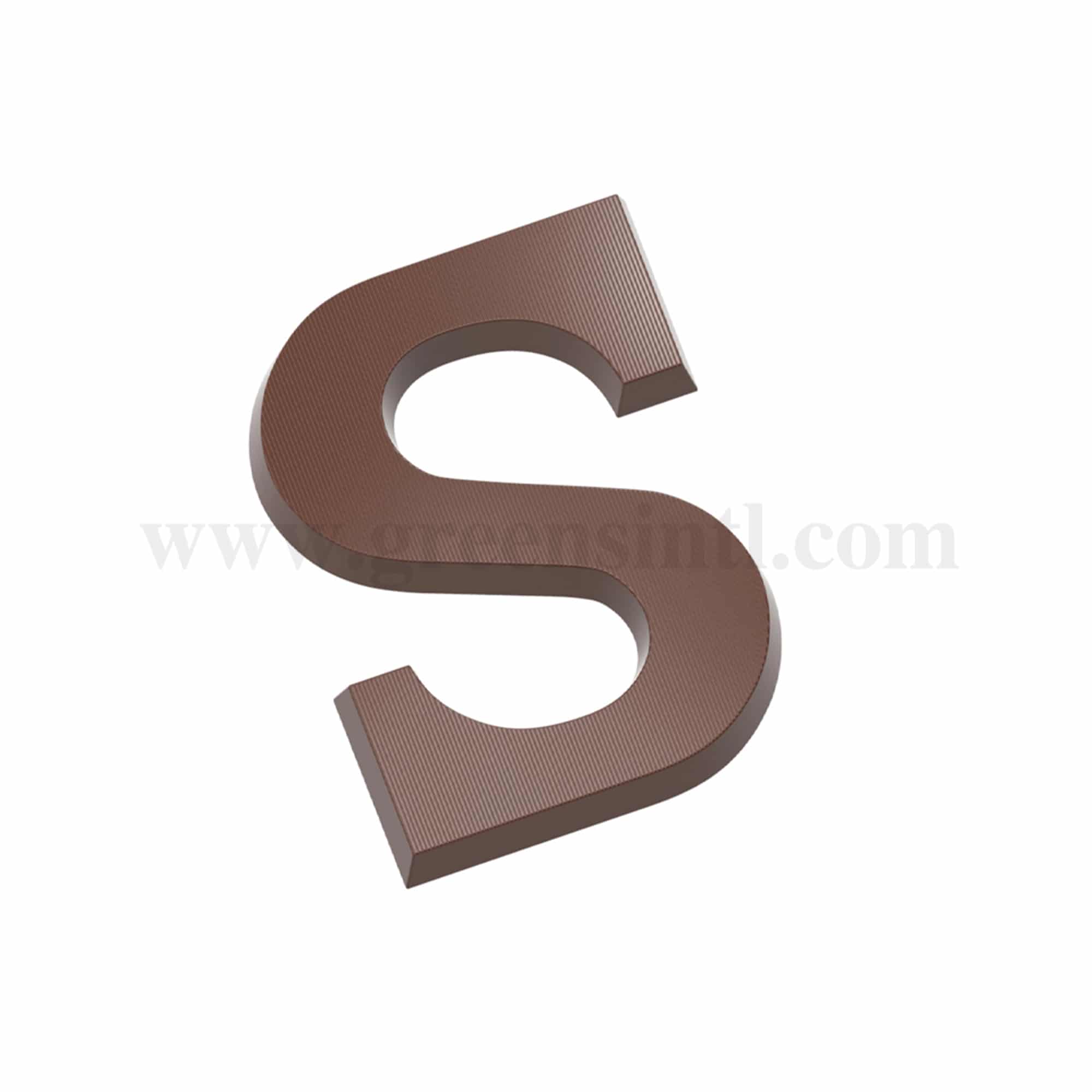 CHOCOLATE WORLD Chocolate Mould Letter  "S" -140.77  x 104.19 x h 13.36 mm
