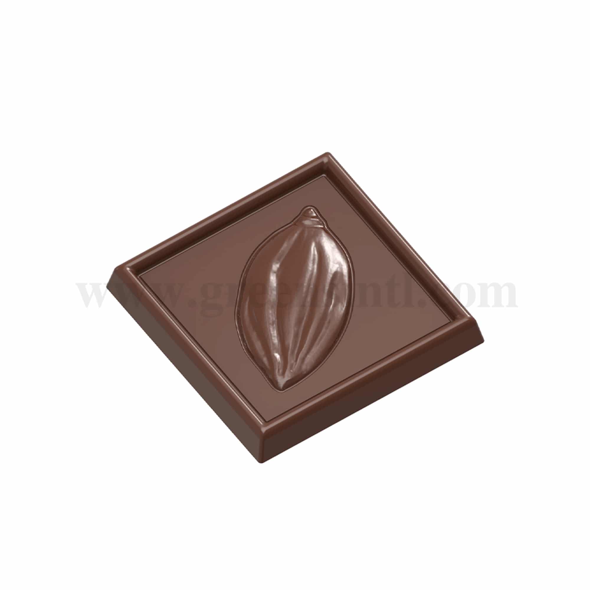 CHOCOLATE WORLD Chocolate Mould Carak Cocoa Bean 34.5 x 34.5 x h 4.5mm