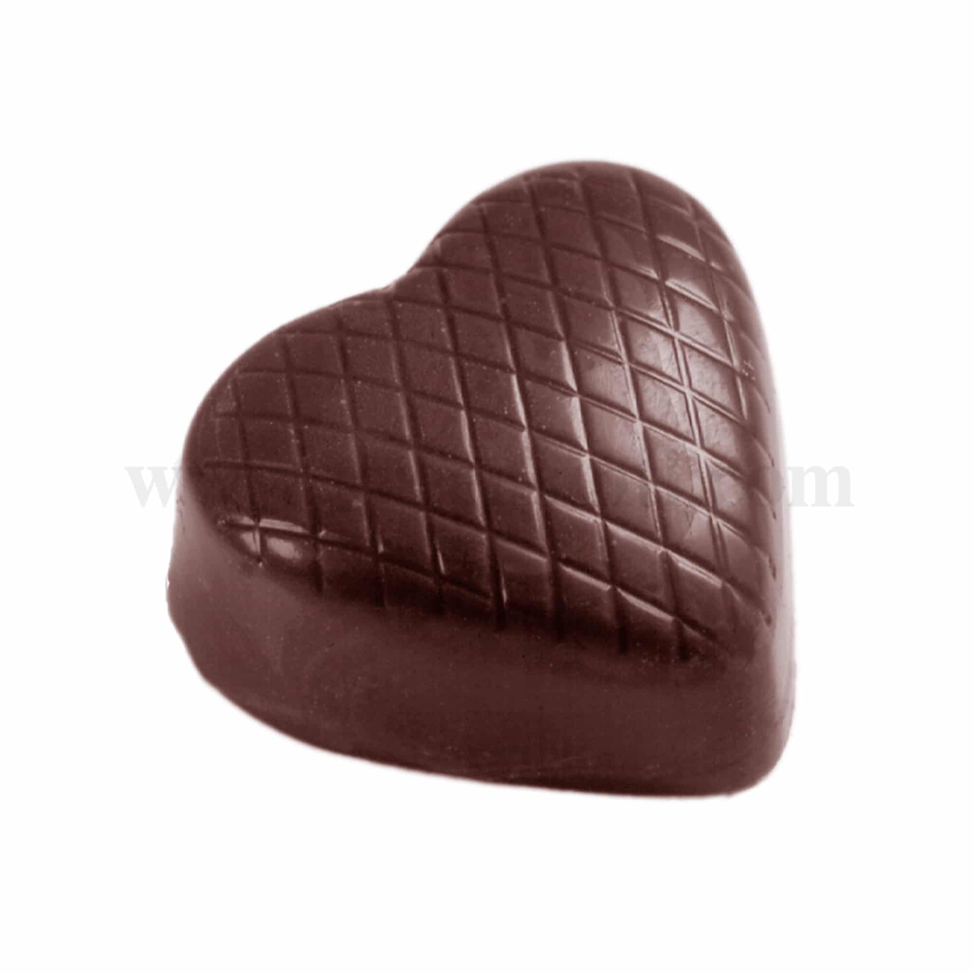CHOCOLATE WORLD Chocolate Mould Checked Heart 31 x 35 x h 18 mm
