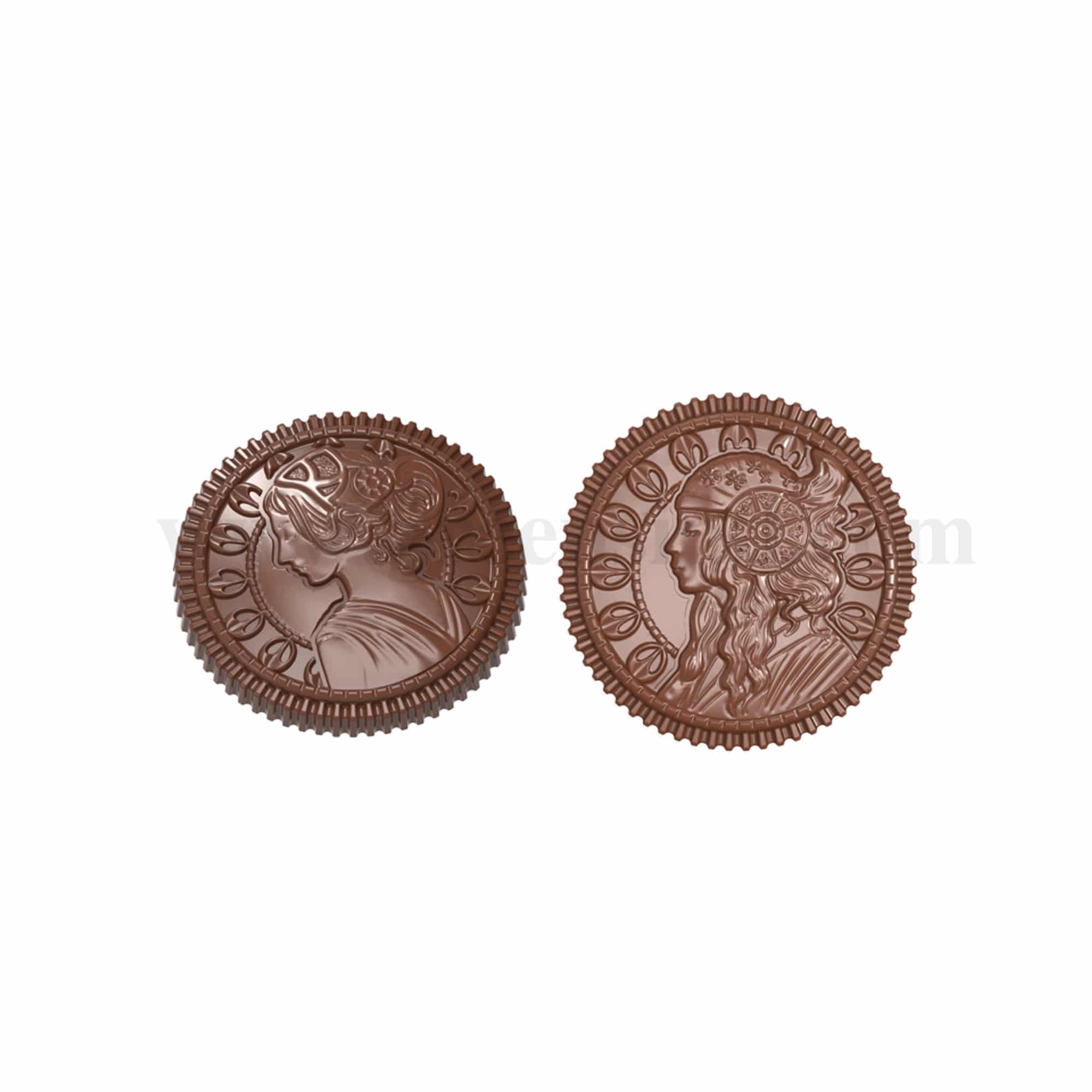 CHOCOLATE WORLD Chocolate Mould Caraque Venus & Diana 43 x 43 x h 5.5 mm