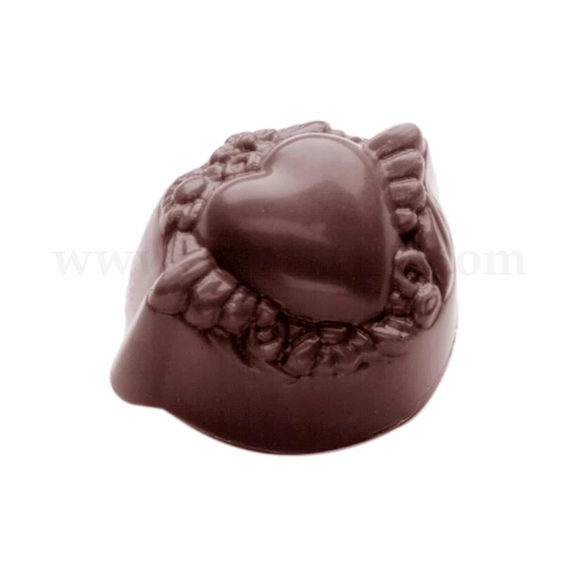 CHOCOLATE WORLD Chocolate Mould Heart In Flower Wreath 31 x 38 x h 19 mm