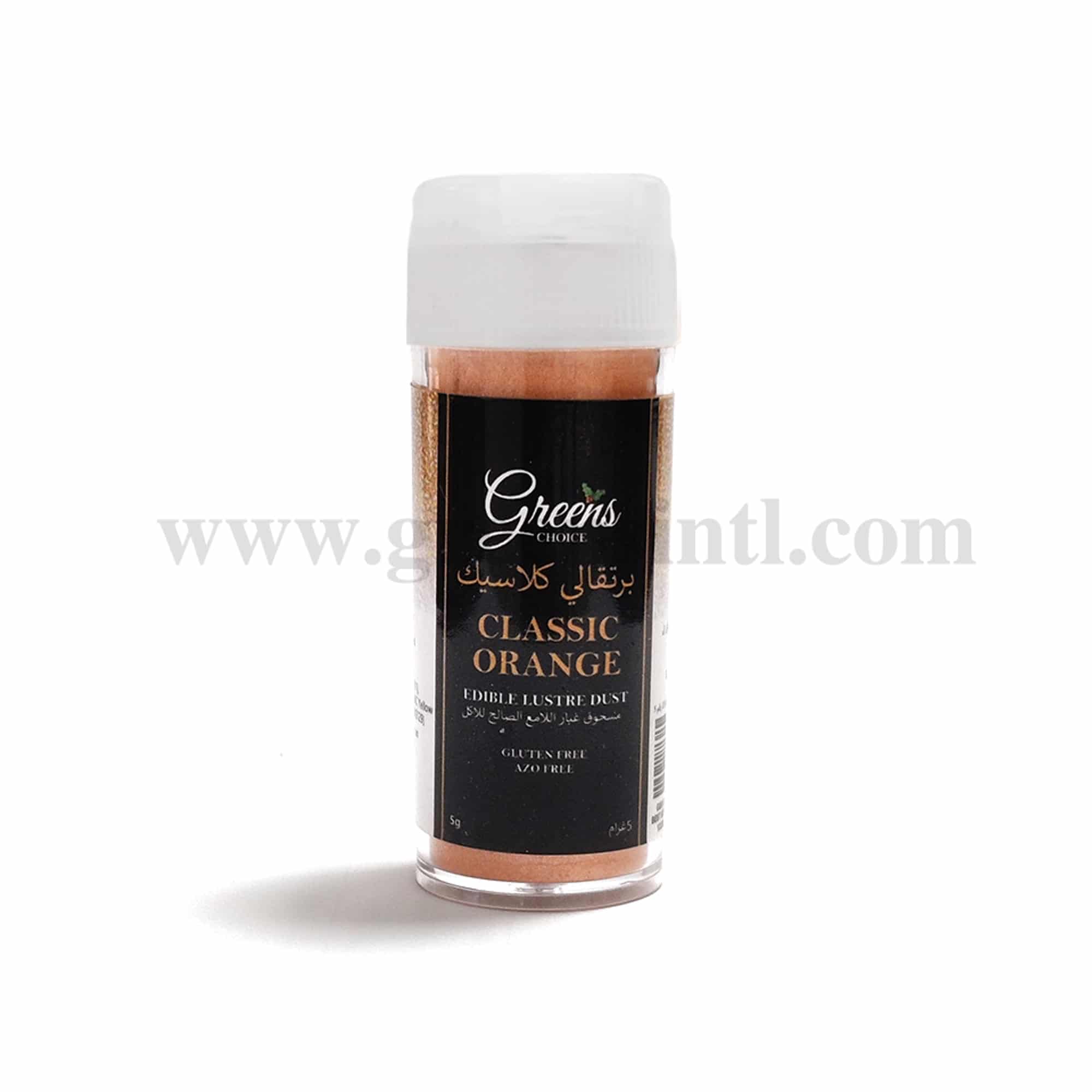 GREENS CHOICE Edible Lustre Dust Classic Orange 5 g