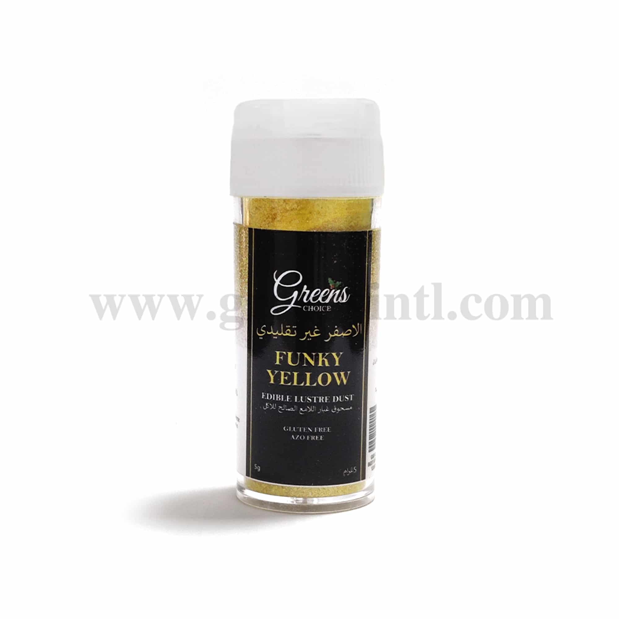 GREENS CHOICE Edible Lustre Dust Funky Yellow 5 g