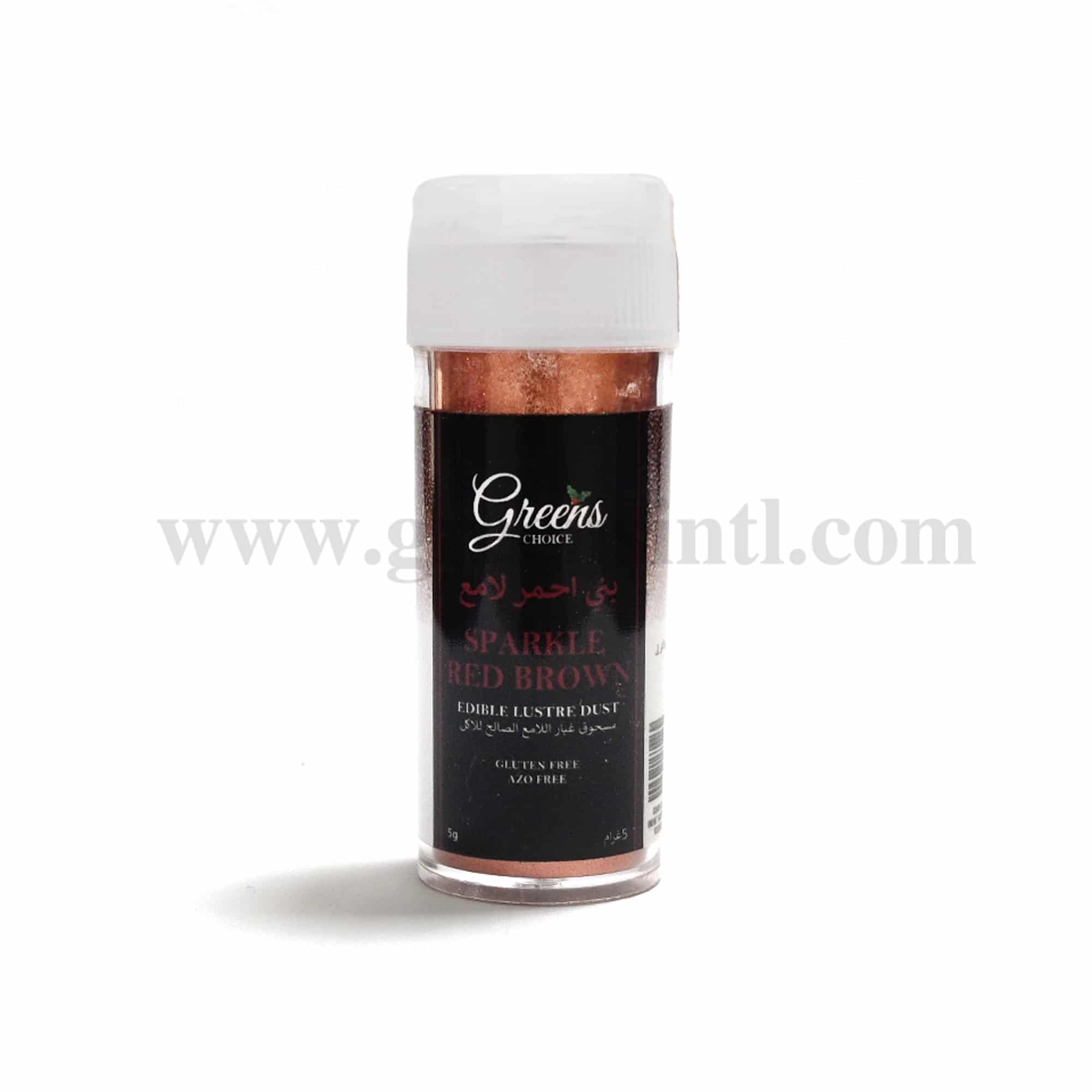 GREENS CHOICE Edible Lustre Dust Sparkle Red Brown 5g