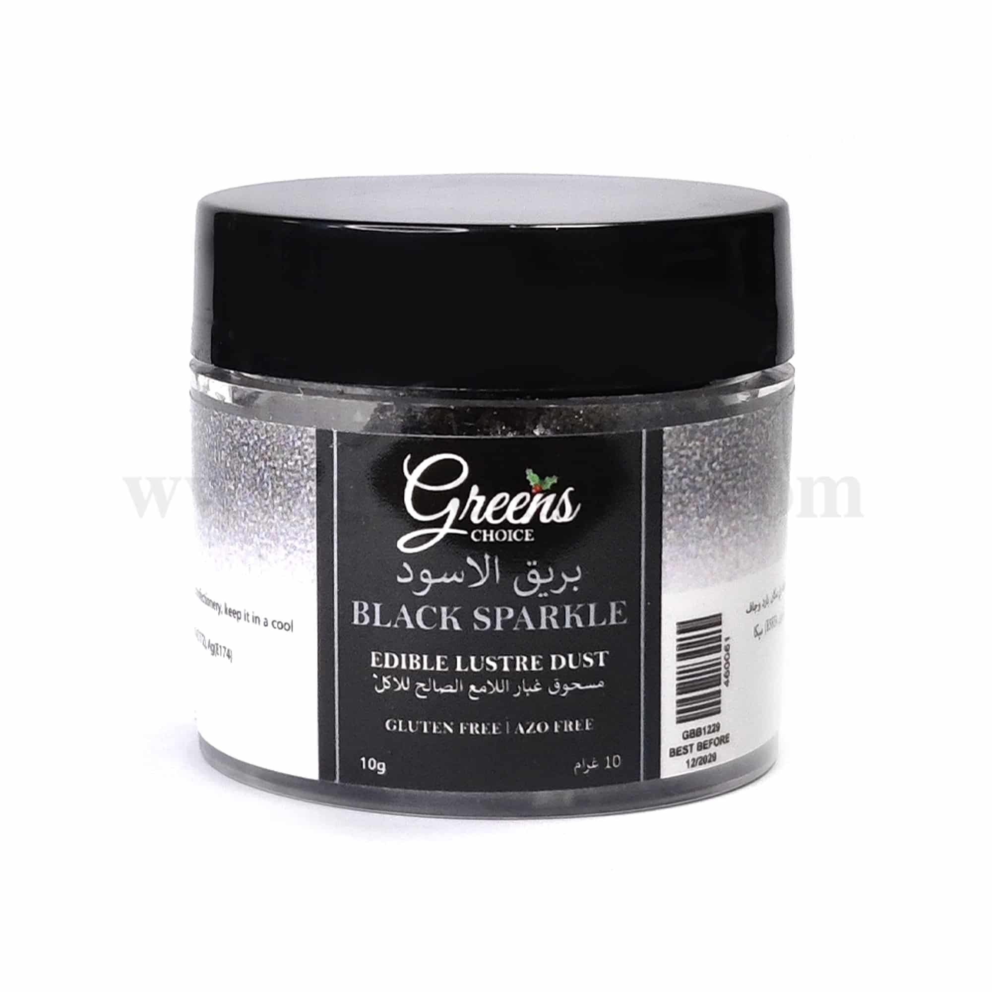 GREENS CHOICE Edible Lustre Dust Black Sparkle 10 g